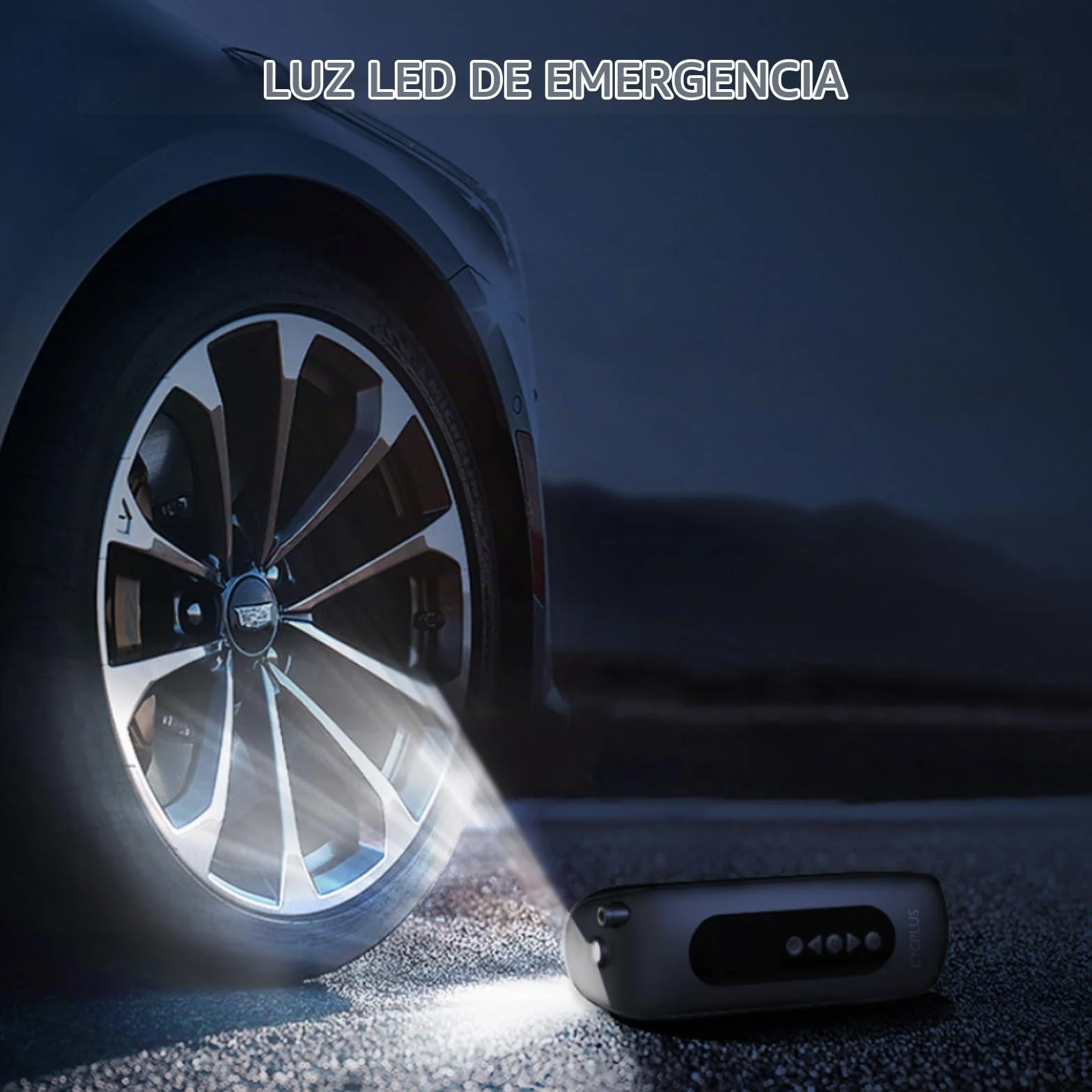 CYCPLUS AL2 Inflador Neumáticos Sin Cable Compresor 150PSI Doble LED | Manómetro preciso, inflado rápido, batería recargable, uso en neumáticos coche, bicicleta, moto y balones, diseño compacto