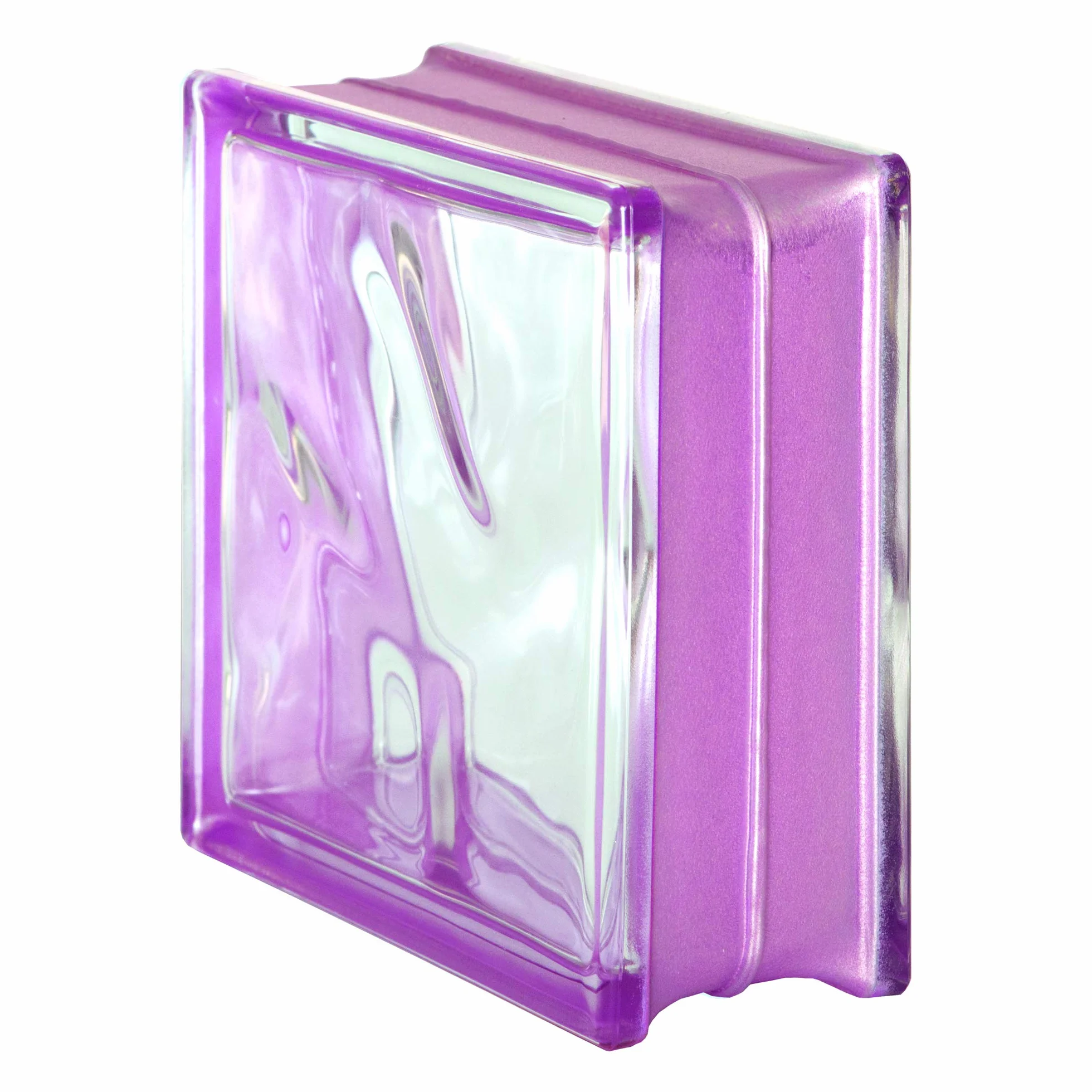 Bloque de vidrio Bormioli Rocco Pure Reflejos Amatista | cm 19x19x8 | Unidad de venta 1 caja de 6 pzas
