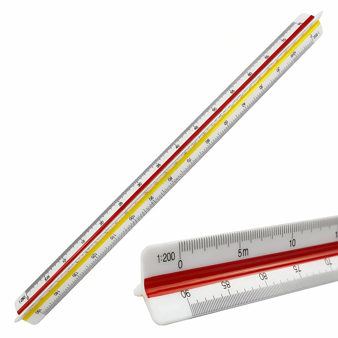 SULIUDAJI Escalimetro Triangular Profesional 30 cm Regla de Escala Metrica 1:100 1:200 1:250 1:300 1:400 1:500