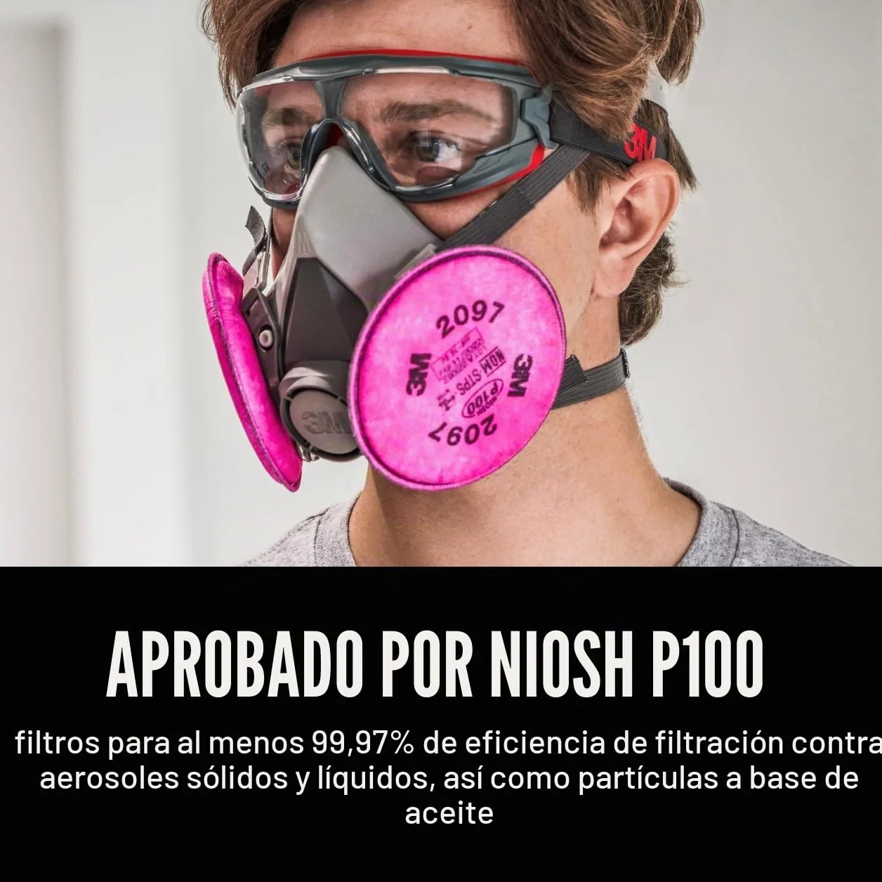 3 M P100 filtro de partículas con Nuisance nivel Organic vapor liberación, 2097PA1-A