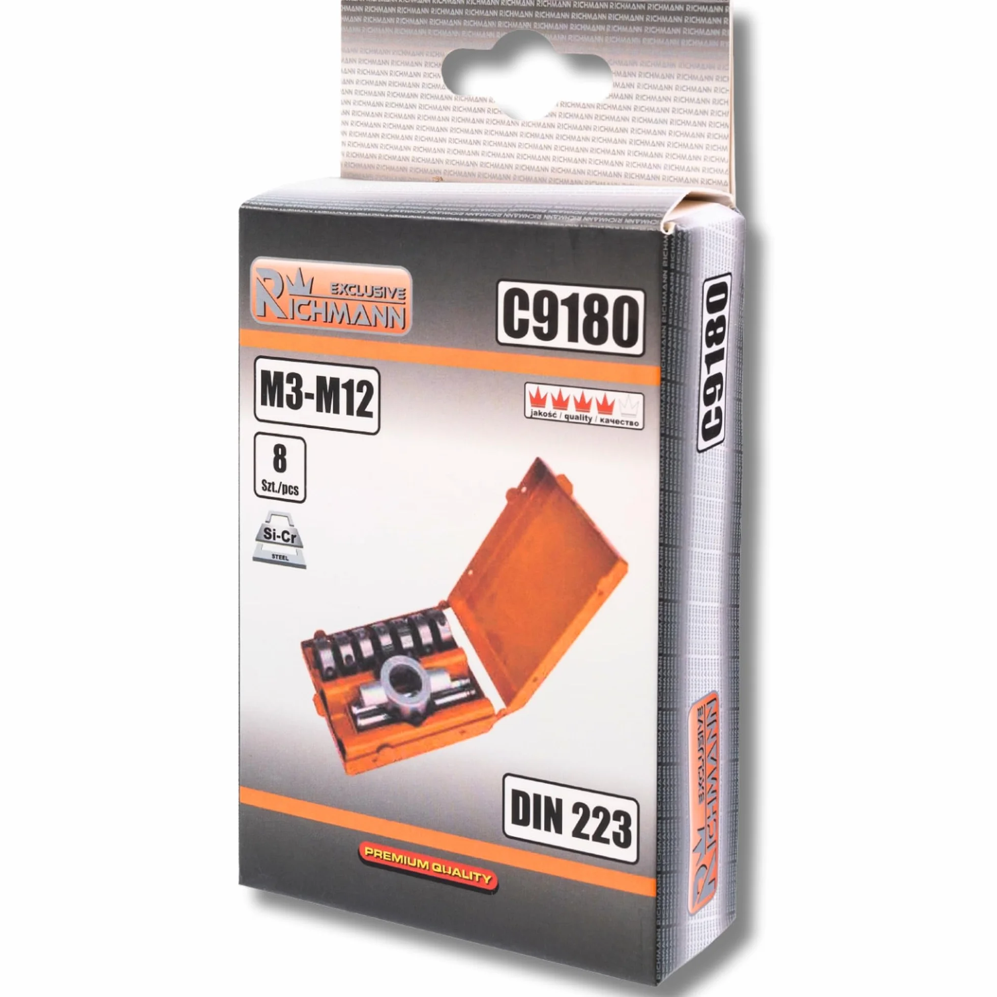 Juego de 8 piezas de terrajas M3-M12 rosca DIN223