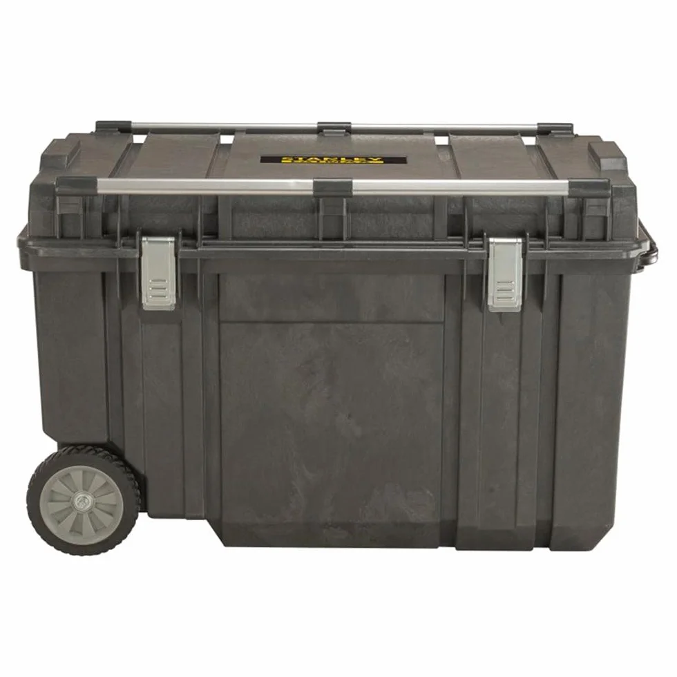 STANLEY FATMAX Arcón de transporte 240L, Rieles de aluminio en la tapa, Ruedas grandes, Cierres metálicos, Asa telescópica, Protección IP65, FMST1-75531