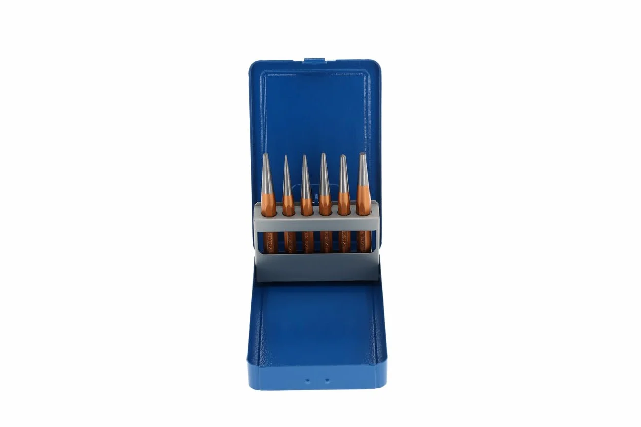 GEDORE Juego de botadores cónicos, 6 piezas, Juego de botadores cilíndricos en caja de metal, Templados, Revenidos, Acero, Herramienta, 8754060