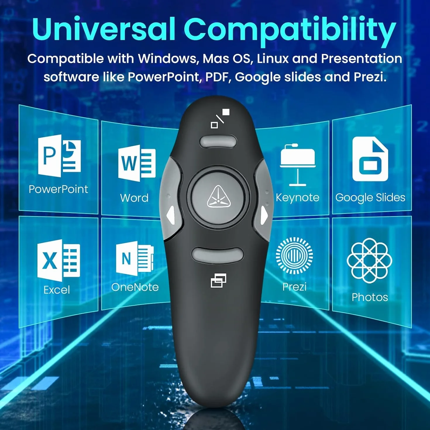 Klink Presentador Inalámbrico Puntero Láser con Mando Remoto Pasador de Diapositivas Compatible Windows Mac Linux