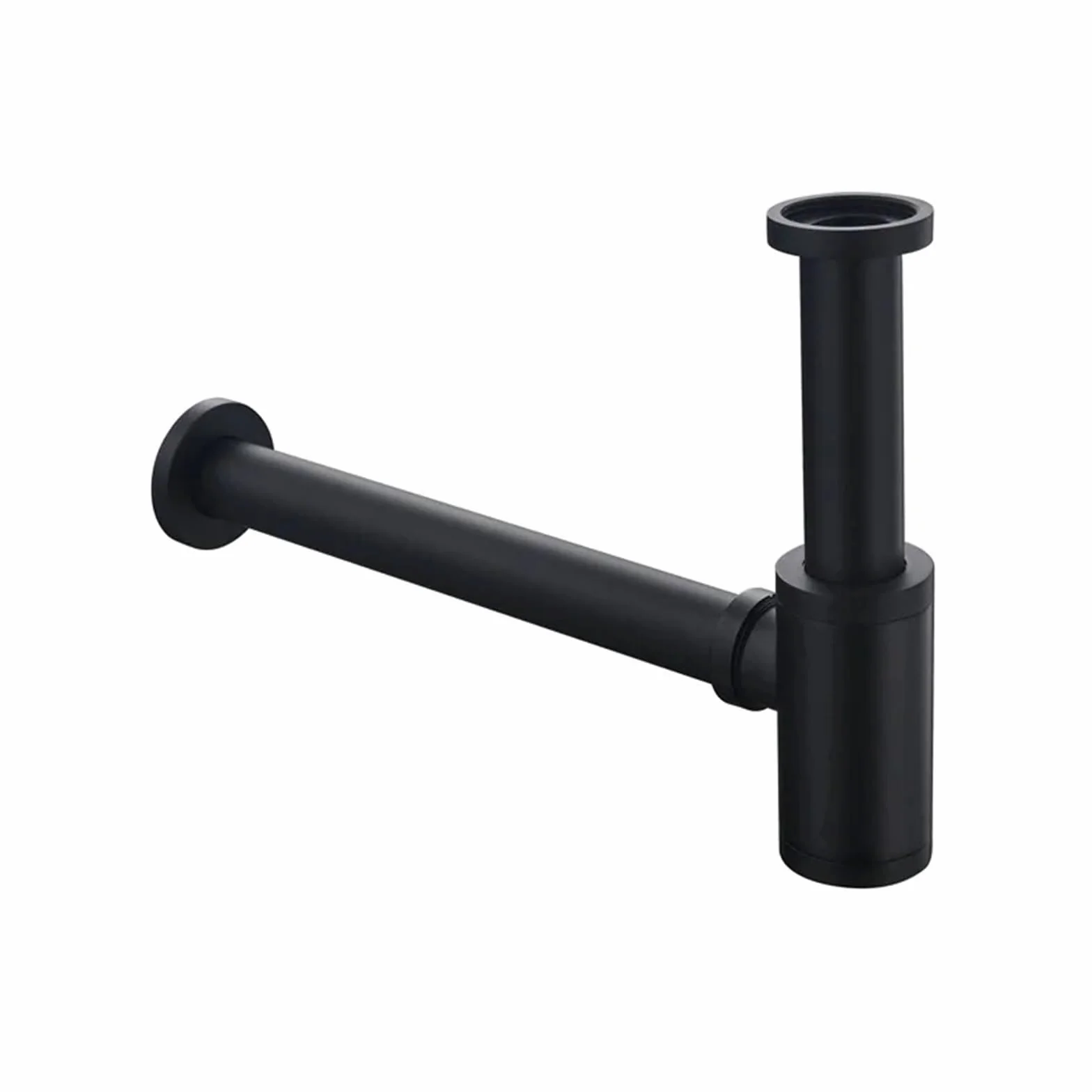 SifóN Para Botellas Desagüe de lavabo emergente for baño, conexión pared, sifones en P, tubería drenaje(Black)