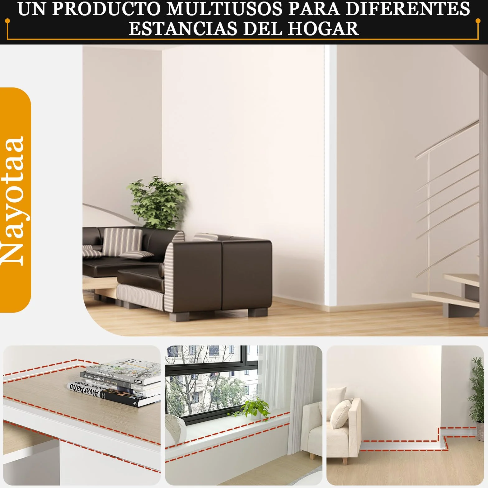 Tiras Auto Adhesivas Protectoras Para Esquinas – Tiras De Base Blandas Y Flexibles Para Puertas, Ventanas, Paredes, Cocina, Azulejos – Rollo Impermeable, Fácil De Cortar, Ideal Para Manualidades