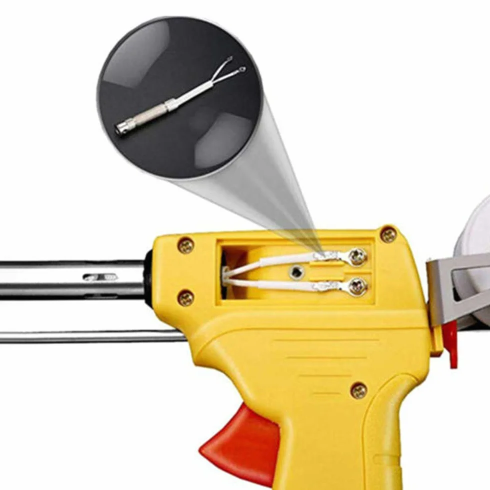 DIYARTS Kit De Soldador Pistola De Soldadura Herramienta De Reparación Automática De Soldadura De Hierro De Mano con Calefacción Interna (Yellow)