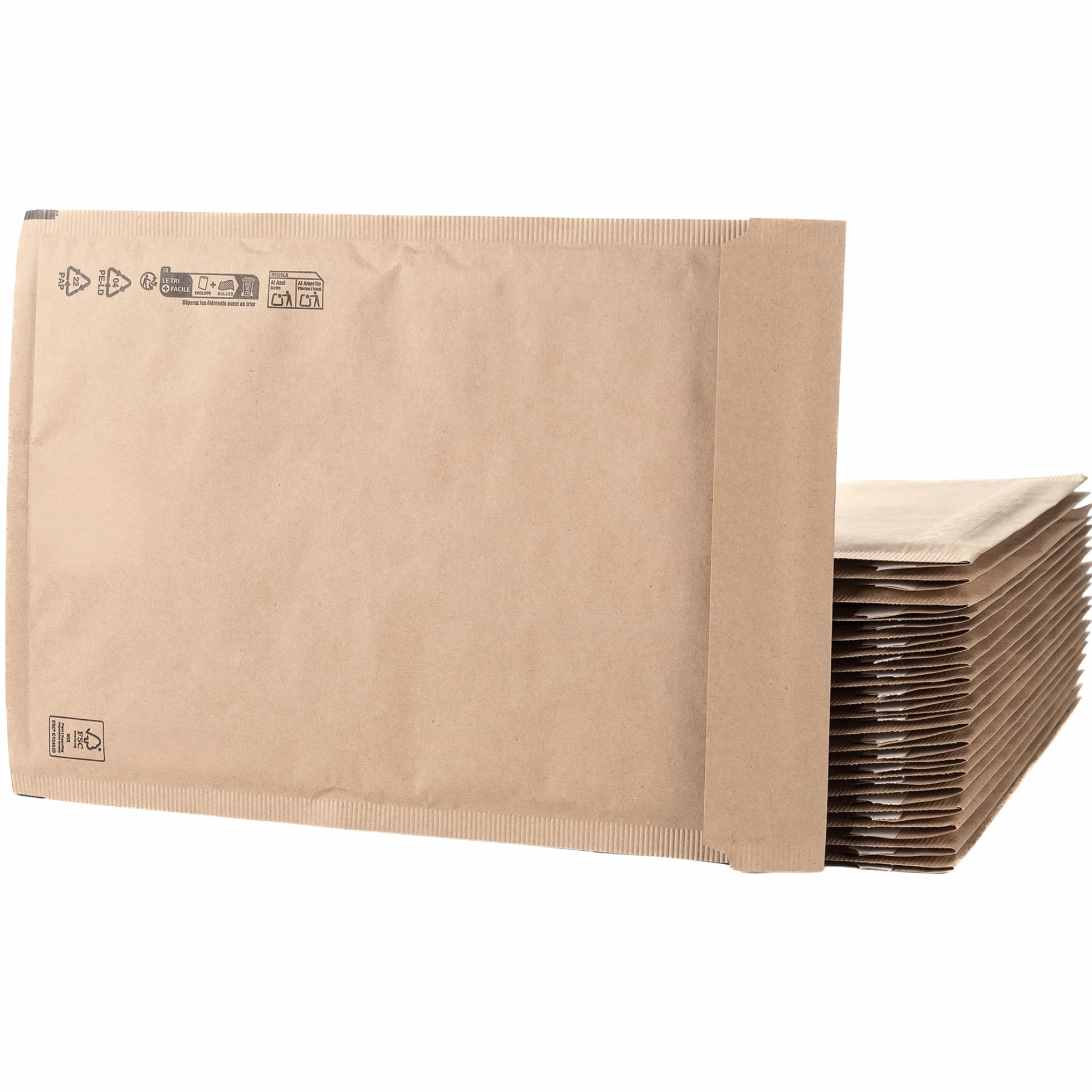 Sobres Acolchados 250 x 350 mm Papel Kraft con Burbuja Interior Antigolpes Autoadhesivo HRoja