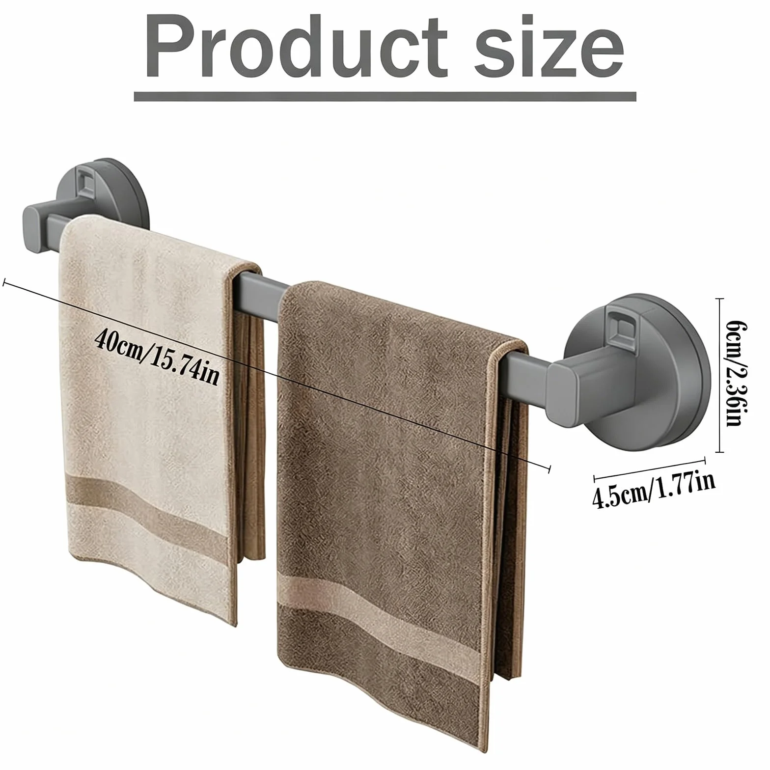 Toallero Ventosa, Toalleros de Baño Sin Taladro, Colgador Toalla Baño, Toallero Ducha, Toallero de Mano Extraíble y Resistente para Baño, Puerta, Ducha y Accesorios de Cocina