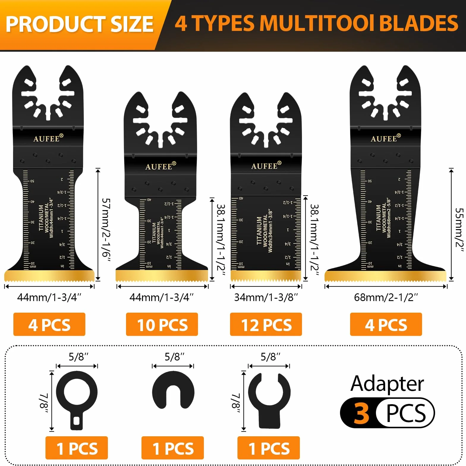 30 cuchillas oscilantes, cuchillas profesionales universales de titanio para madera, plásticos, clavos de metal, cuchillas multiherramienta duraderas de liberación rápida, compatibles con Dewalt