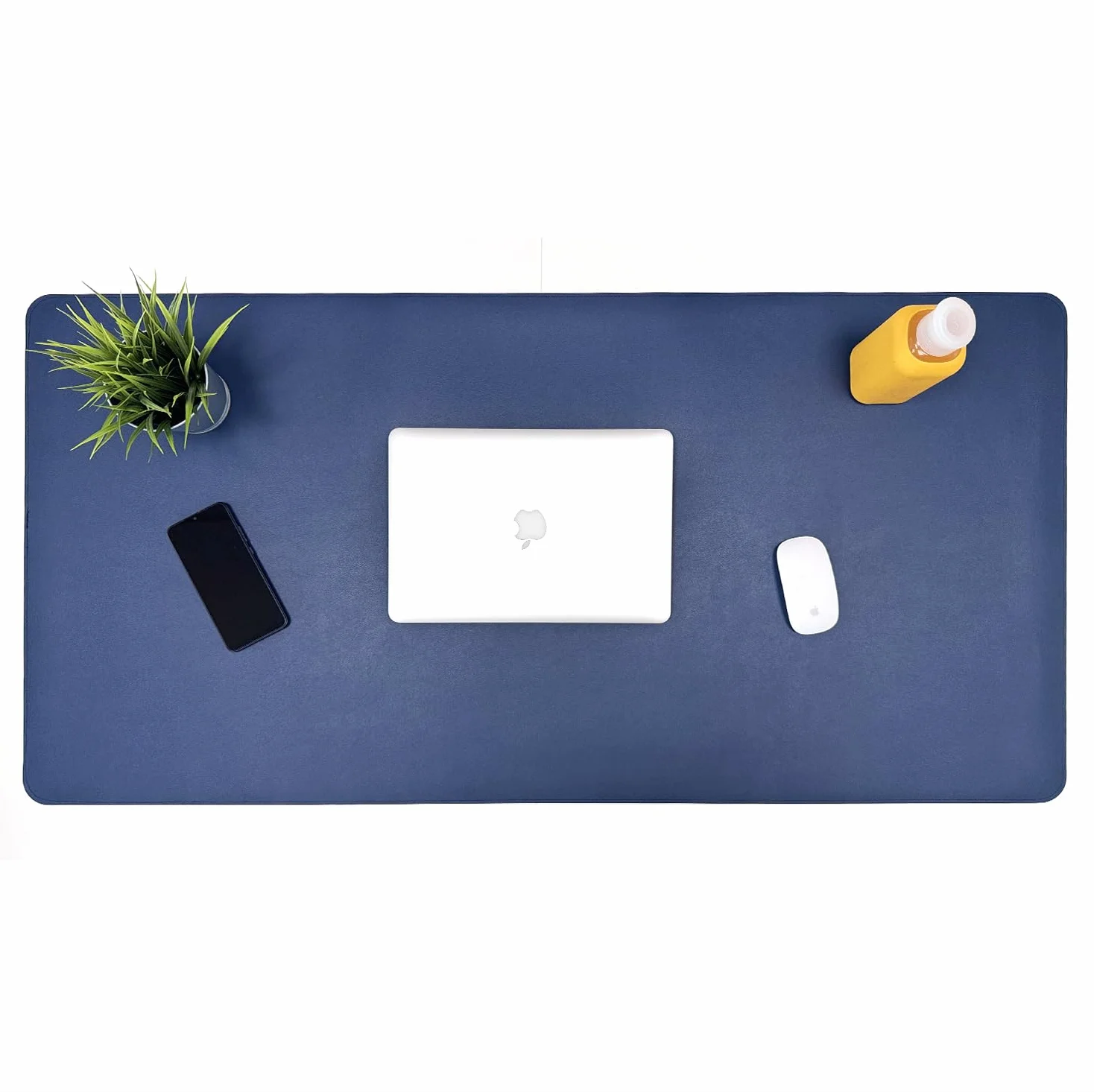 Alfombrilla de Escritorio XXL Impermeable y Antideslizante - Protege tu Mesa y Mejora la Comodidad - Superficie Suave para Teclado y Ratón - Corcho Natural - 120x60 cm - Azul marino