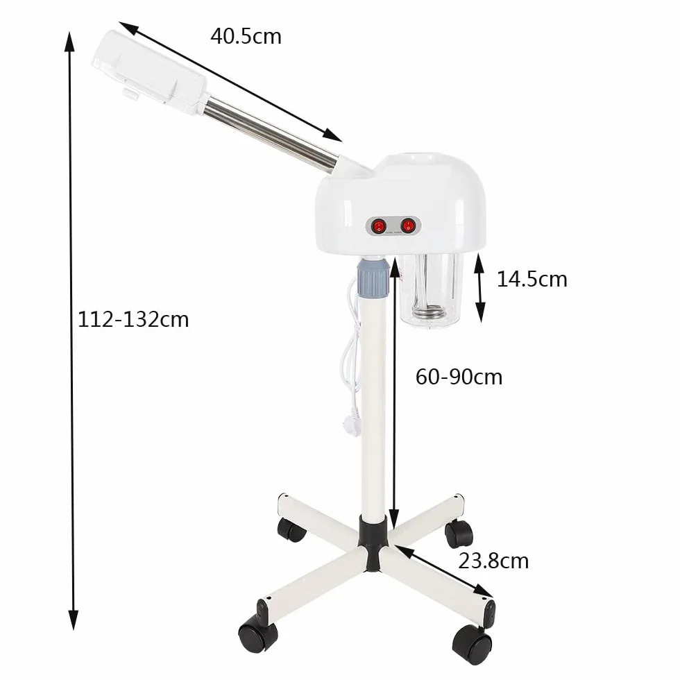 Vaporizador de ozono de 50 W, dispositivo de vapor, sauna facial, altura ajustable 112-132 cm, vaporizador de ozono