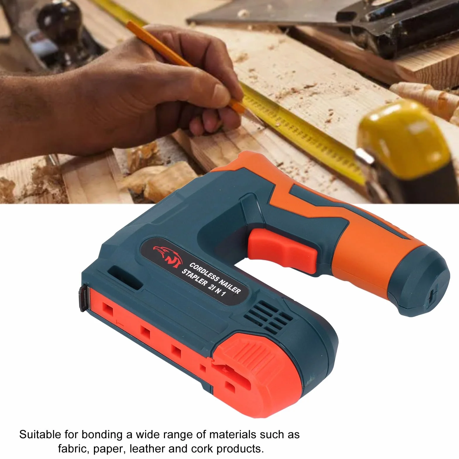 Sxhlseller Grapadora Eléctrica Inalámbrica Brad Nailer, Pistola de Clavos Portátil con Batería para Carpintería, Carga USB, Batería de Iones de Litio de 2000 MAh, para Reparación de Tapicería y