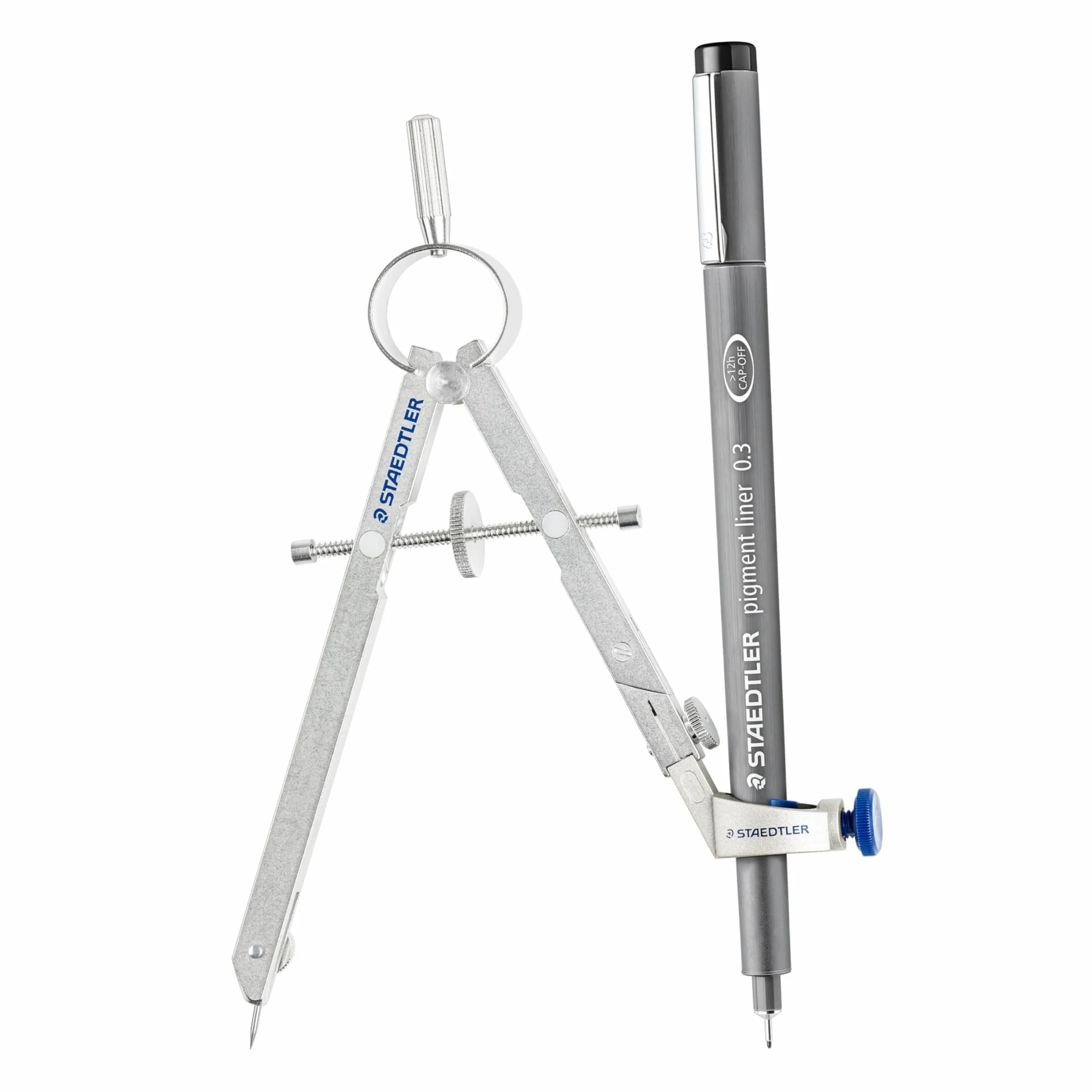 STAEDTLER Mars 551 Compás Metálico de Precisión con Husillo y Rueda Central
