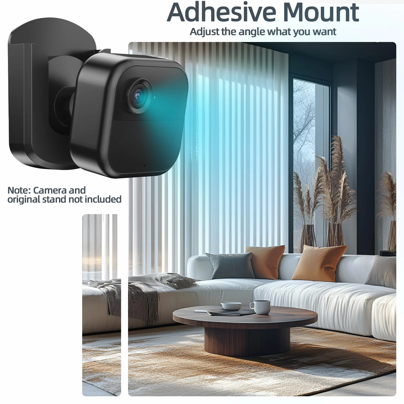 Paquete de 3 soportes de pared para cámara Blink sin taladrar, sin tornillos, soporte adhesivo para cámara Blink Outdoor 4 / Blink Mini/Mini 2 / Blink para cámaras interiores, fácil de instalar