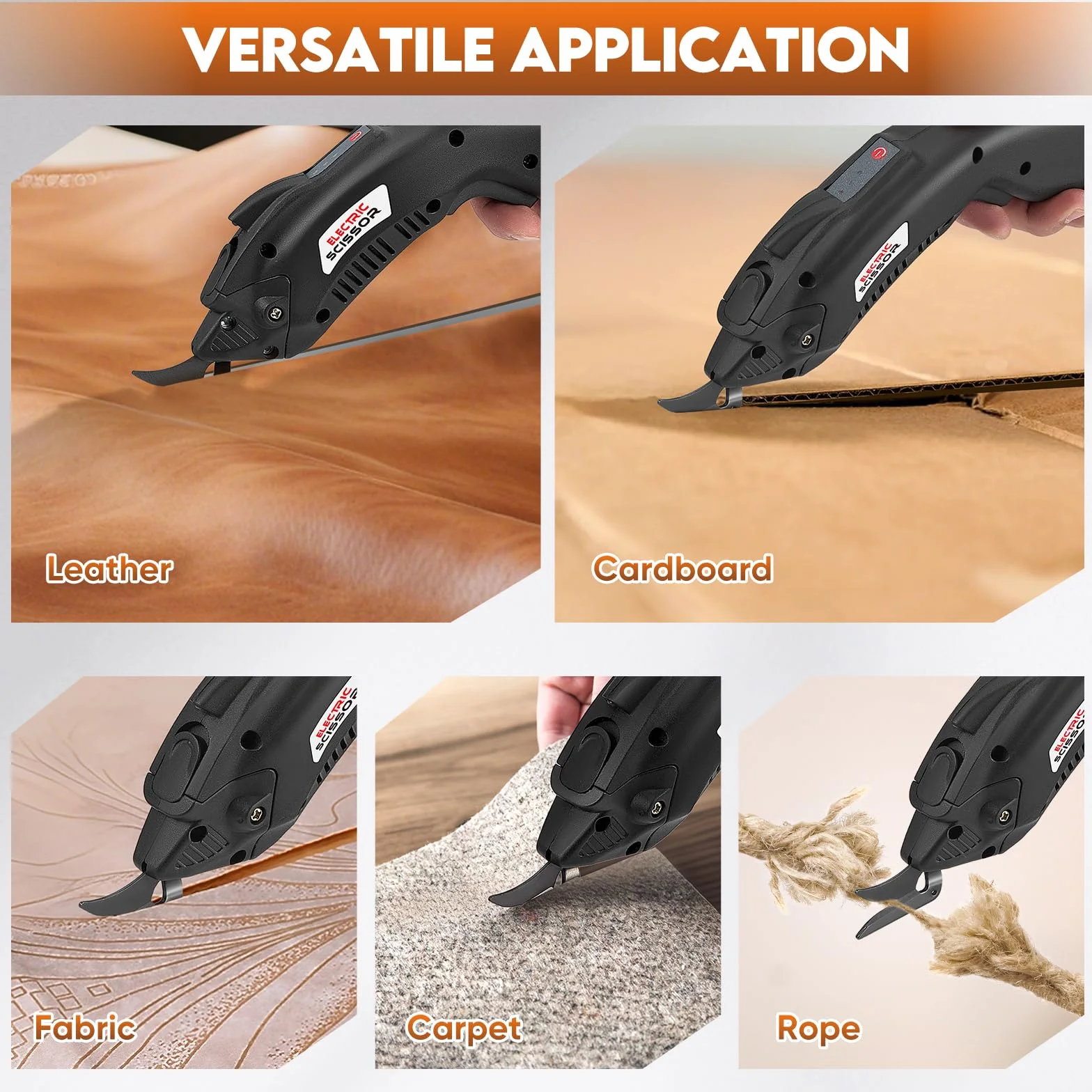 tijeras electrica costura 2pcs 2500mAh batería recargable tijeras eléctricas 6,000RPM Tijeras Electricas Costura con 2 Cuchillas DIY Para Cartón Cuero Alfombra PVC...