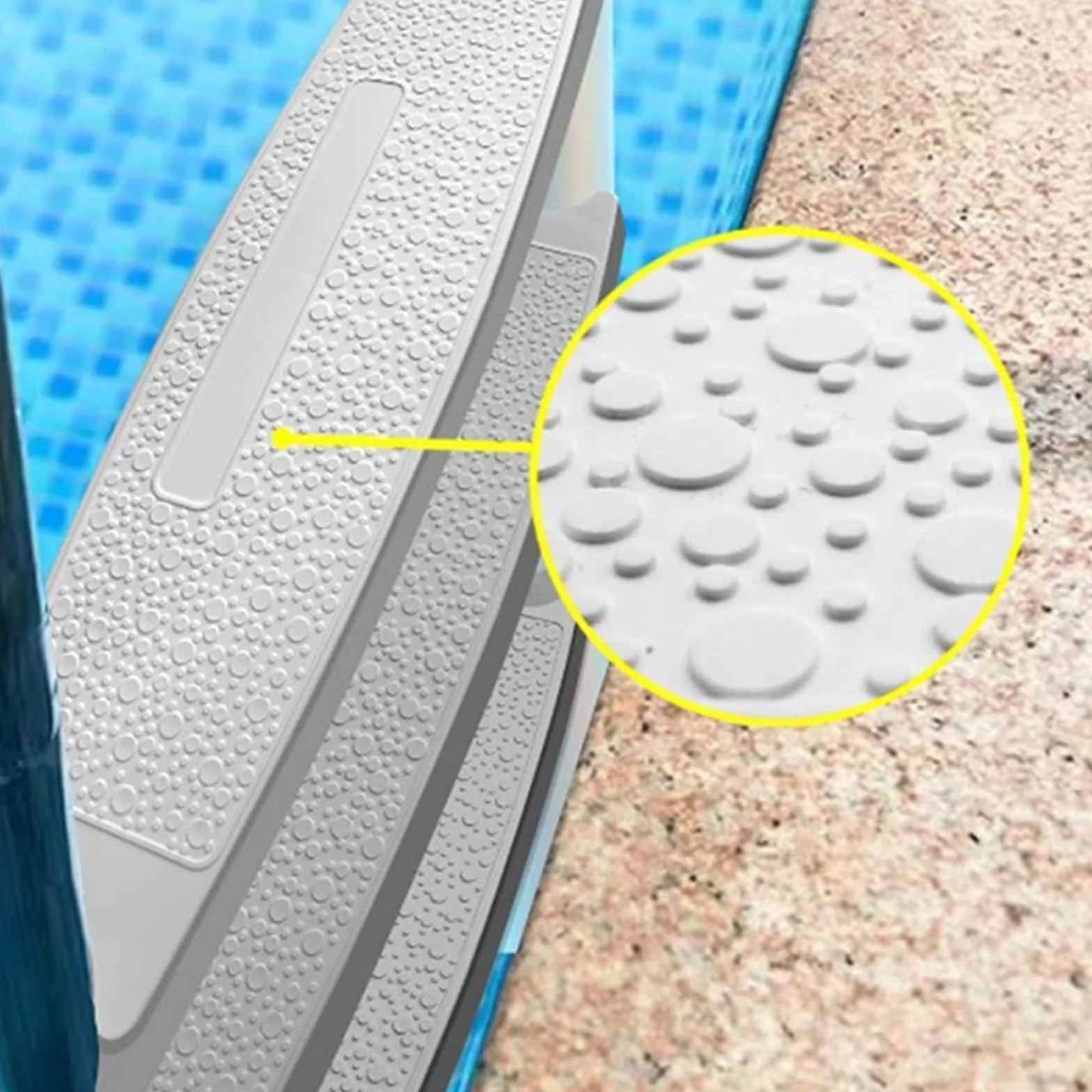 Paquete de 3 escalones de repuesto antideslizantes de plástico con lunares para escaleras de 19 pulgadas de diámetro, piezas de escalera de piscina ABS resistentes con pernos, color blanco