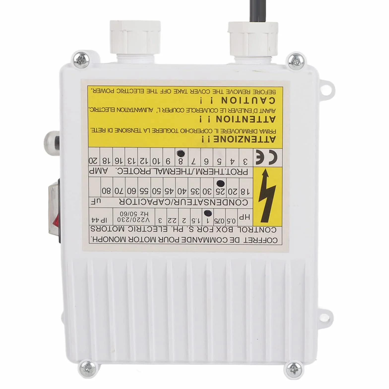 KIMISS Controlador de bomba con protección térmica, para pozos profundos y bomba sumergible, caja de control para uso doméstico, interruptor automático integrado