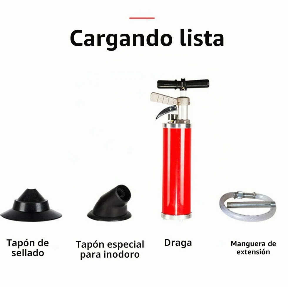Desatascador de desagüe bomba de aire multifuncional bomba de limpieza pistón de desagüe, bomba de limpieza para diámetro de tubo 30 - 130 mm