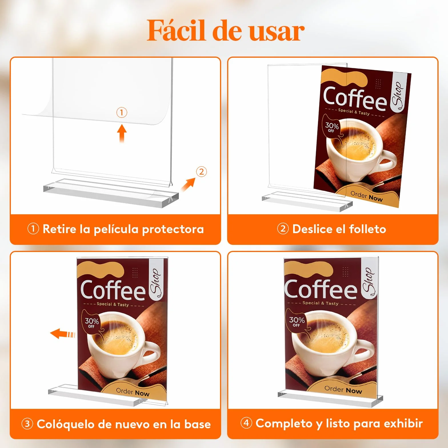 Lifewit Soporte Acrílico para Carteles A4 6 Pack, Doble Cara Transparente, Marco de Fotos de Plástico, 30 x 21 cm