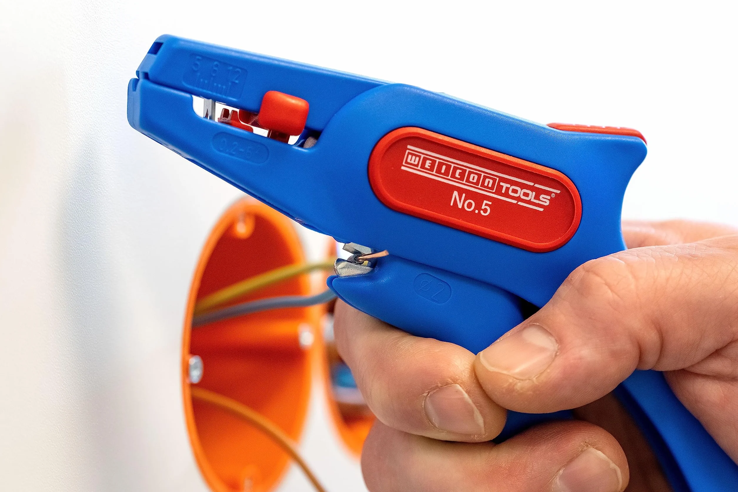 WEICON TOOLS Nº 5 - Juego de 2 pelacables automáticos, 0,2 – 6 mm², pelacables con cortador lateral de hasta 2 mm