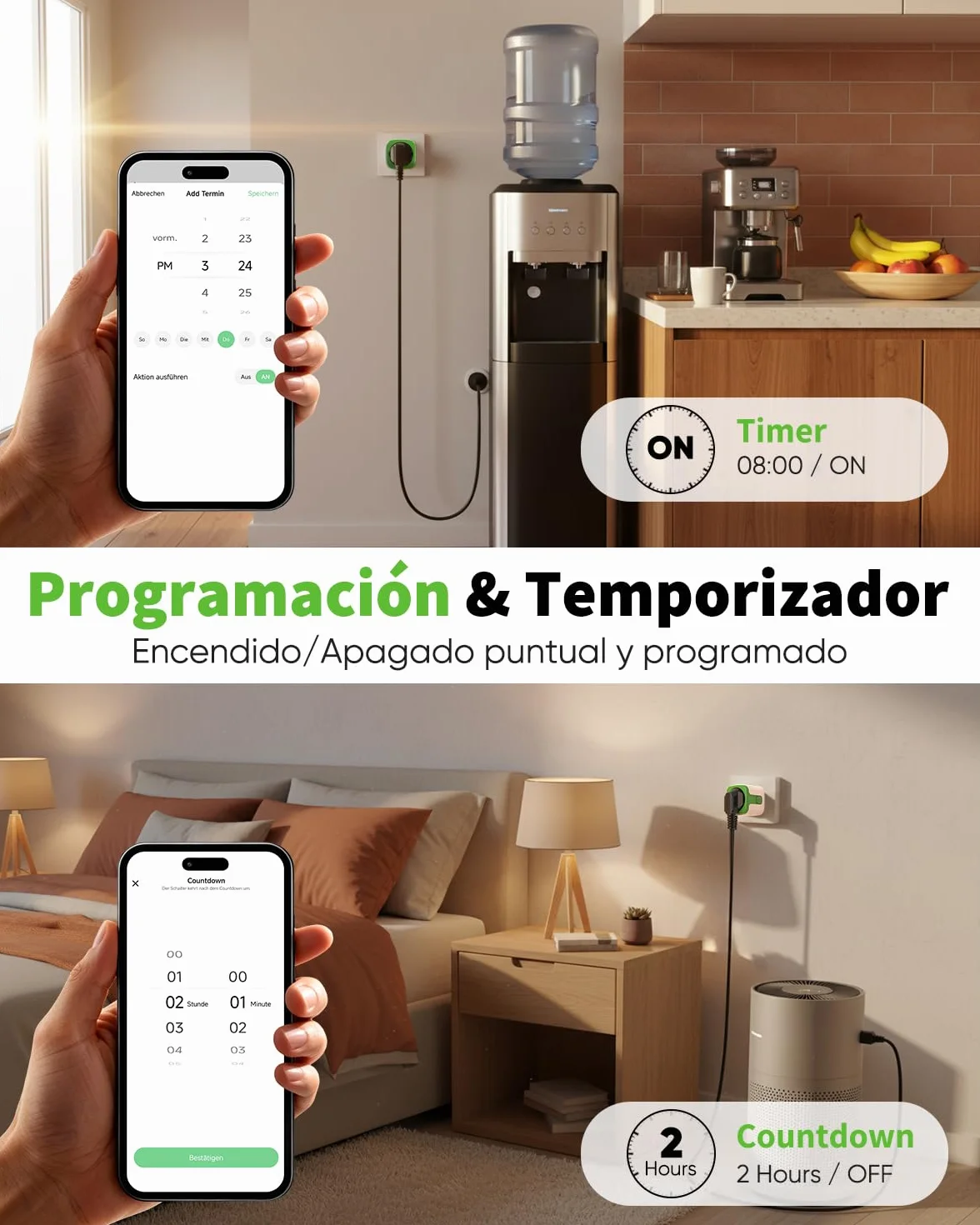 GreenSun Enchufe WiFi con Medidor, Smart Life y Alexa, 4 Uds | Control por app o voz, mide el consumo y permite crear horarios y temporizadores. Compatible con Alexa y Smart Life
