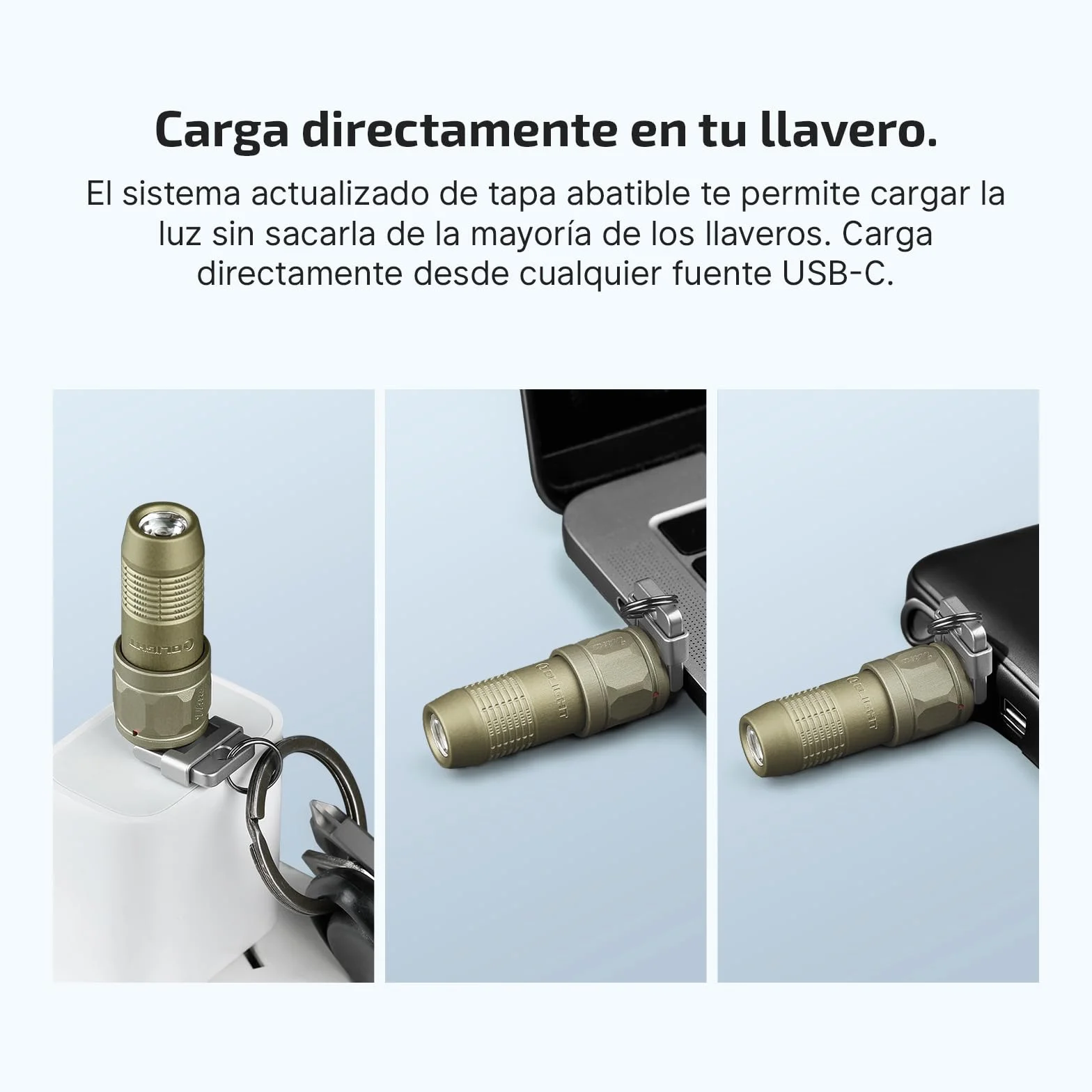 OLIGHT iUltra Linterna de llavero 80 lúmenes EDC Minilinterna USB-C Recargable con Base MagnéticaIntegrada, Linterna LED Compacta de Alto Rendimiento Para Uso Diario (Verde Oliva)