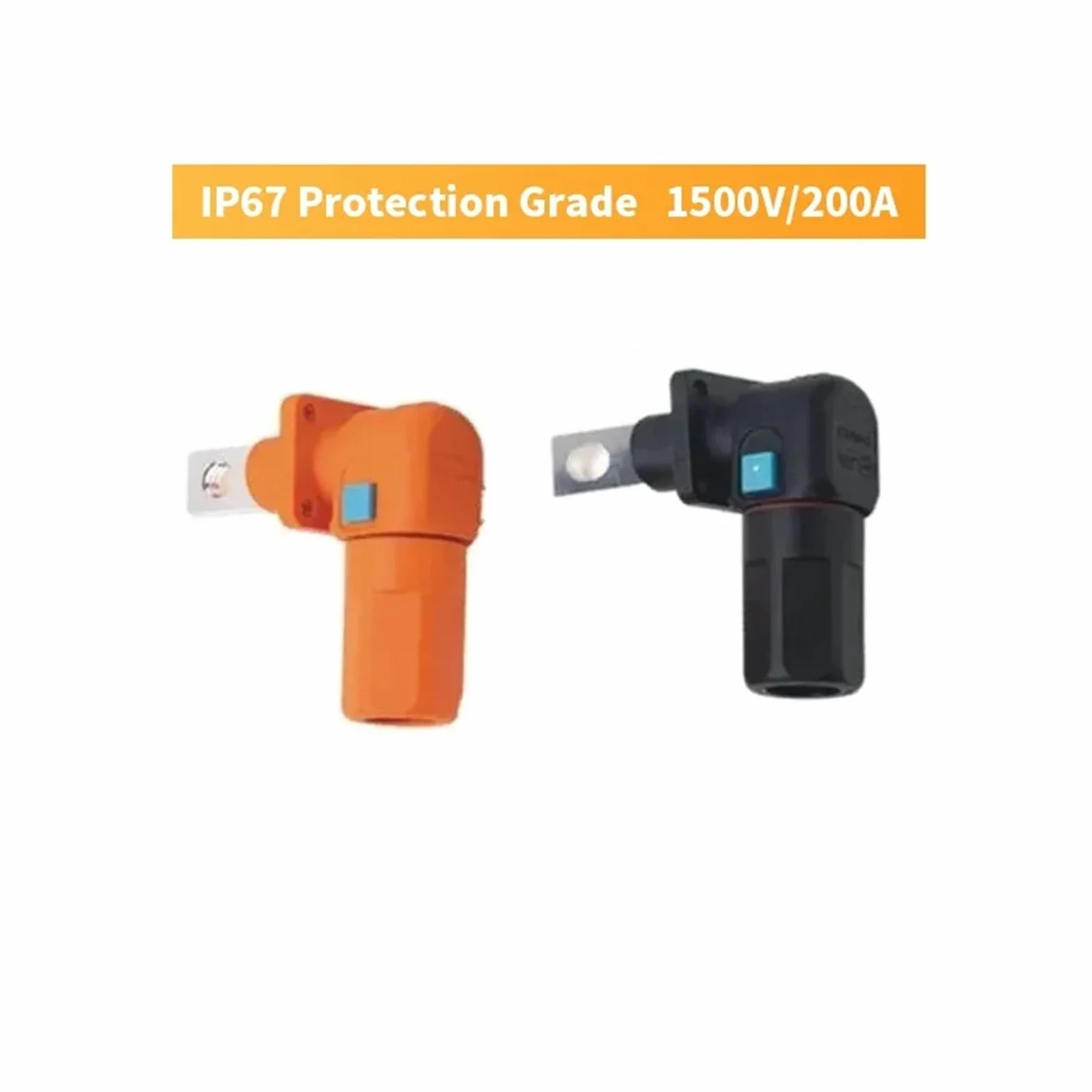 Conector de almacenamiento de energía de 120A Conectores impermeables de 200A de núcleo único de 25/50 mm² de alta corriente a través de terminales de pared(Plug,200A 50mm,Black)