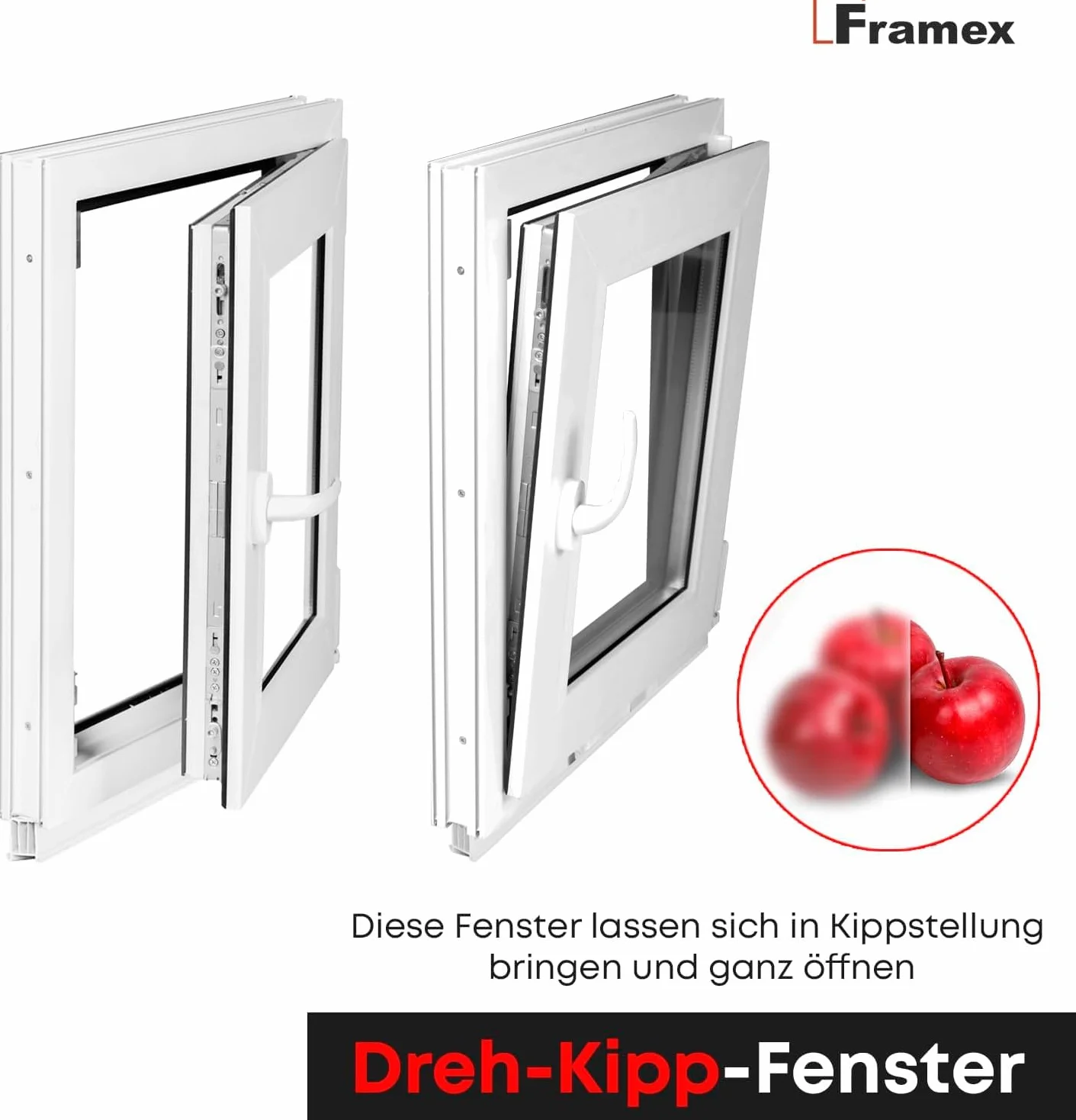 Ventana para sótano de plástico, cristal esmerilado blanco satinado, ancho x alto 70 x 40 cm (700 x 400 mm), 2 vías (32 mm), inclinación giratoria DIN derecha (mango izquierdo)