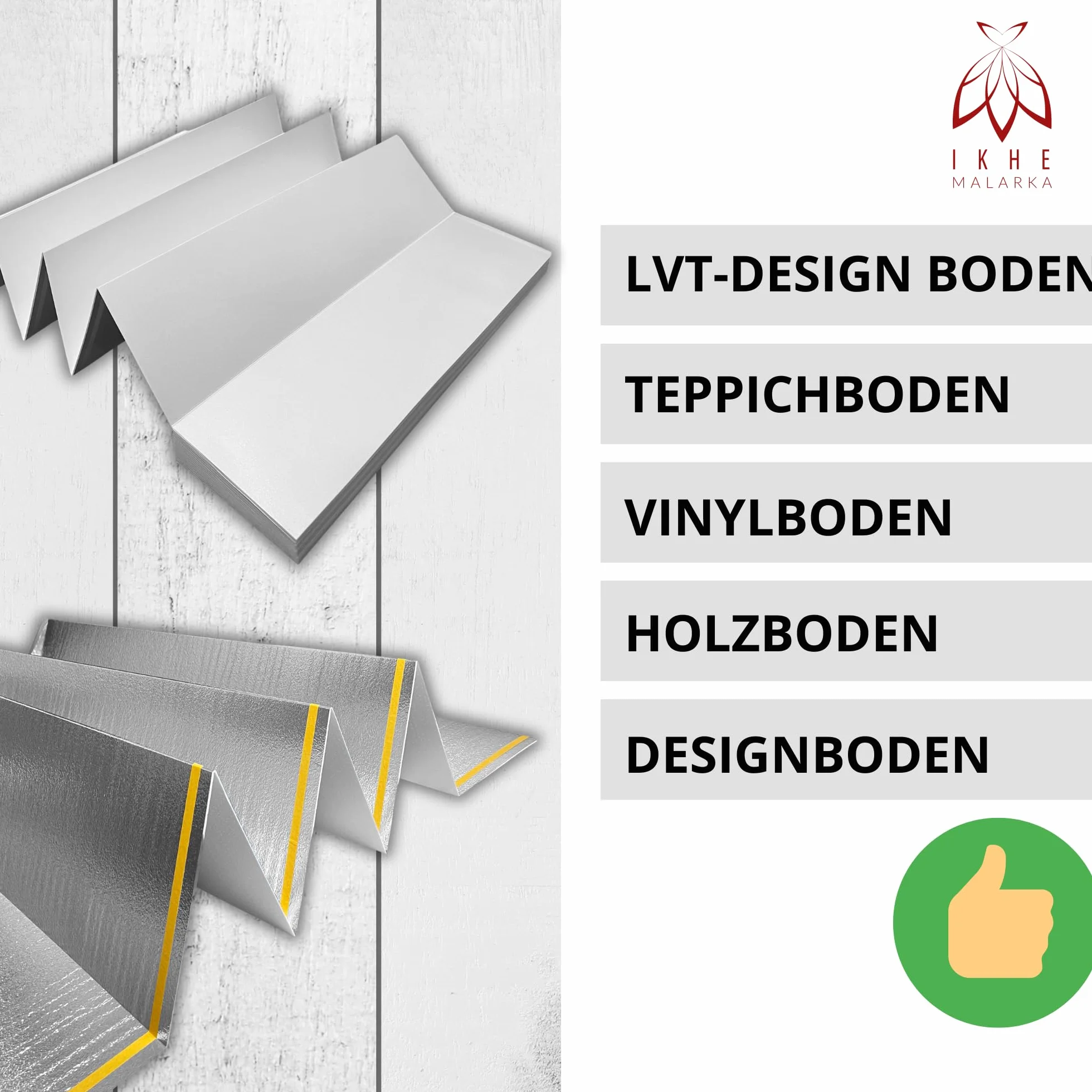 40 m², suelo de vinilo LVT, 1,5 mm, aislamiento acústico, aislamiento térmico, aislamiento acústico ≤ 400 kPa (10 m² x 4)