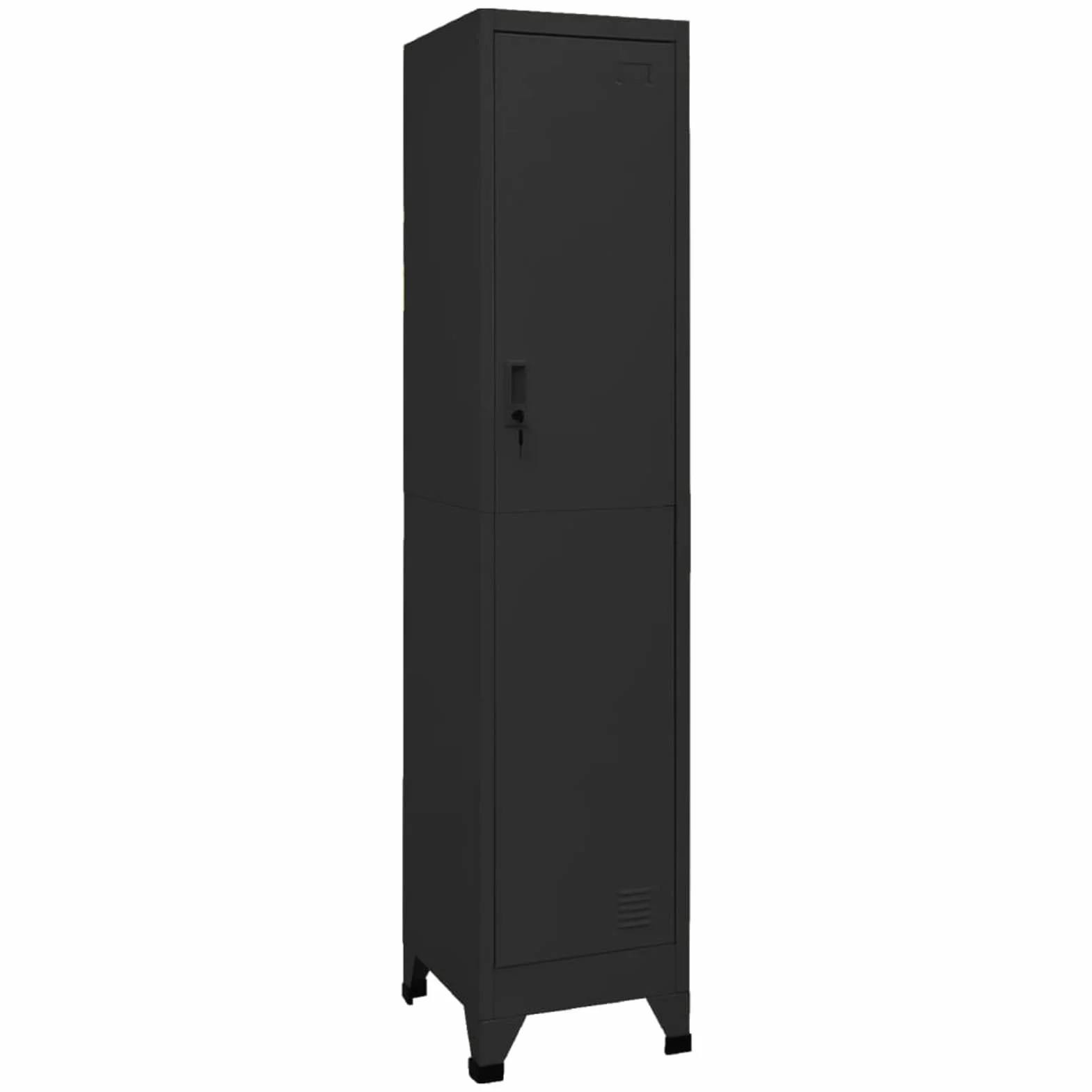 Taquilla de Acero Negro 38x45x180 cm Armario Taquilla Metalico Vestuario