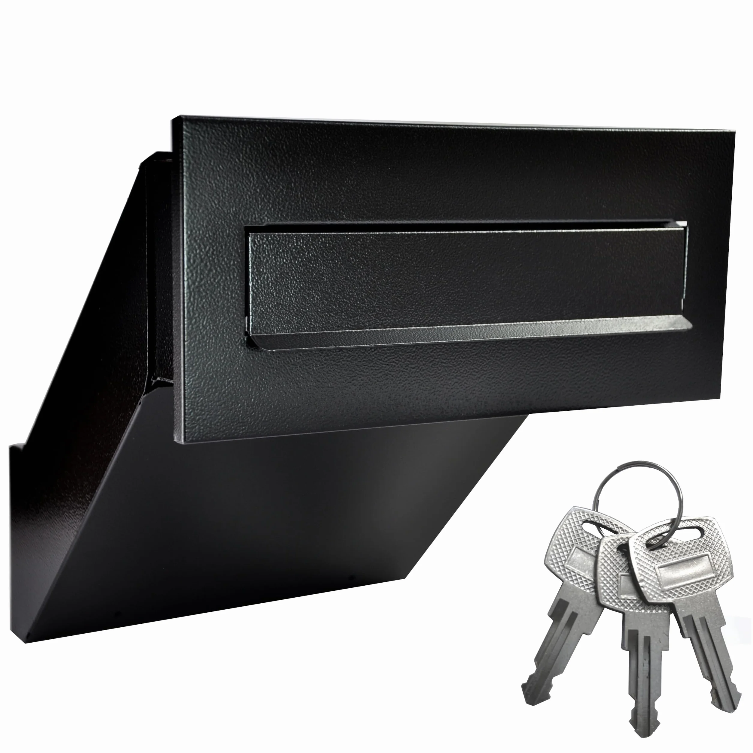 Buzón de pared para tu casa u oficina – para muro – Buzón empotrable con placa para nombre, buzones en color negro antiguo A4 – Acero galvanizado RAL9017