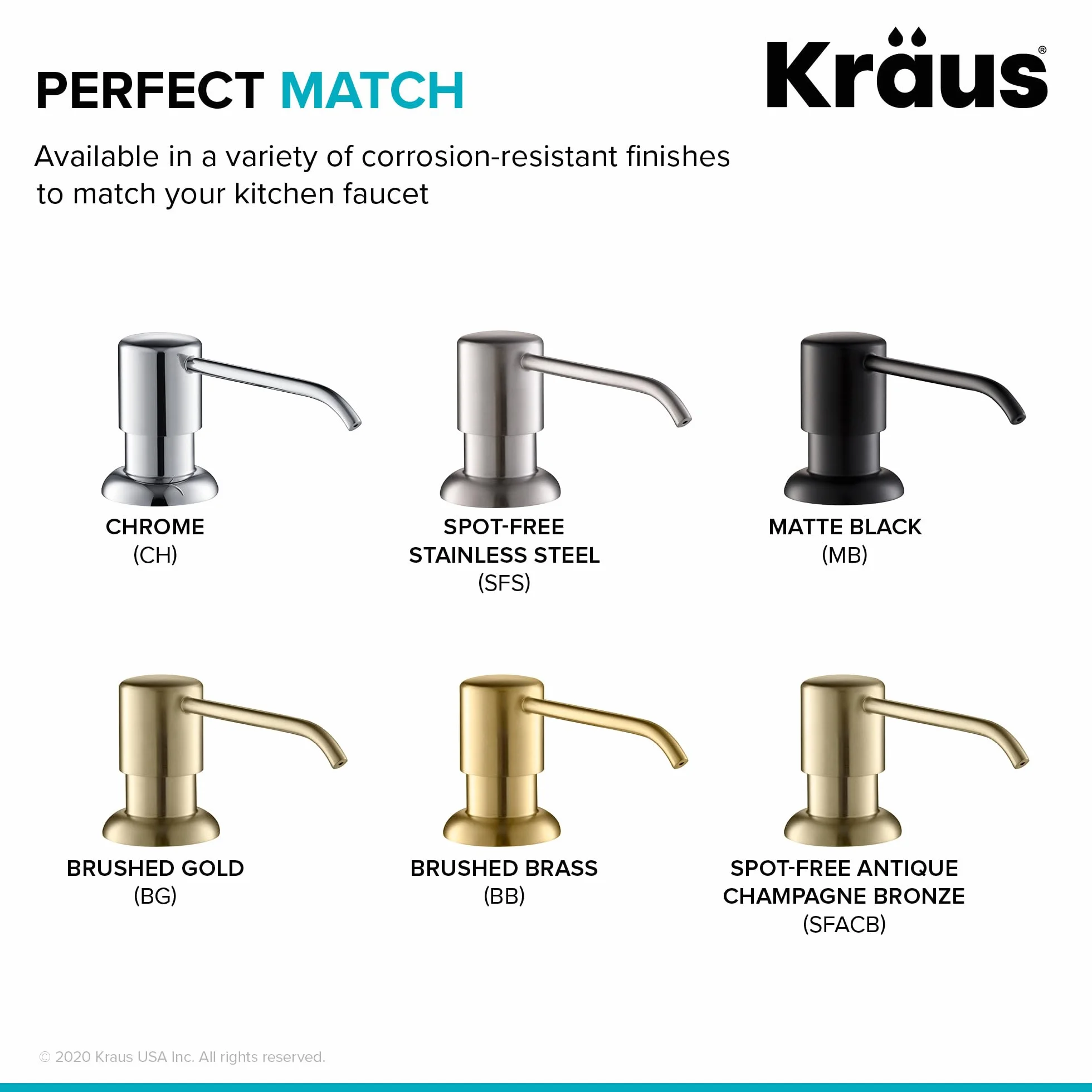 Kraus KSD-53BB Dispensador de jabón y loción para Cocina, latón Cepillado
