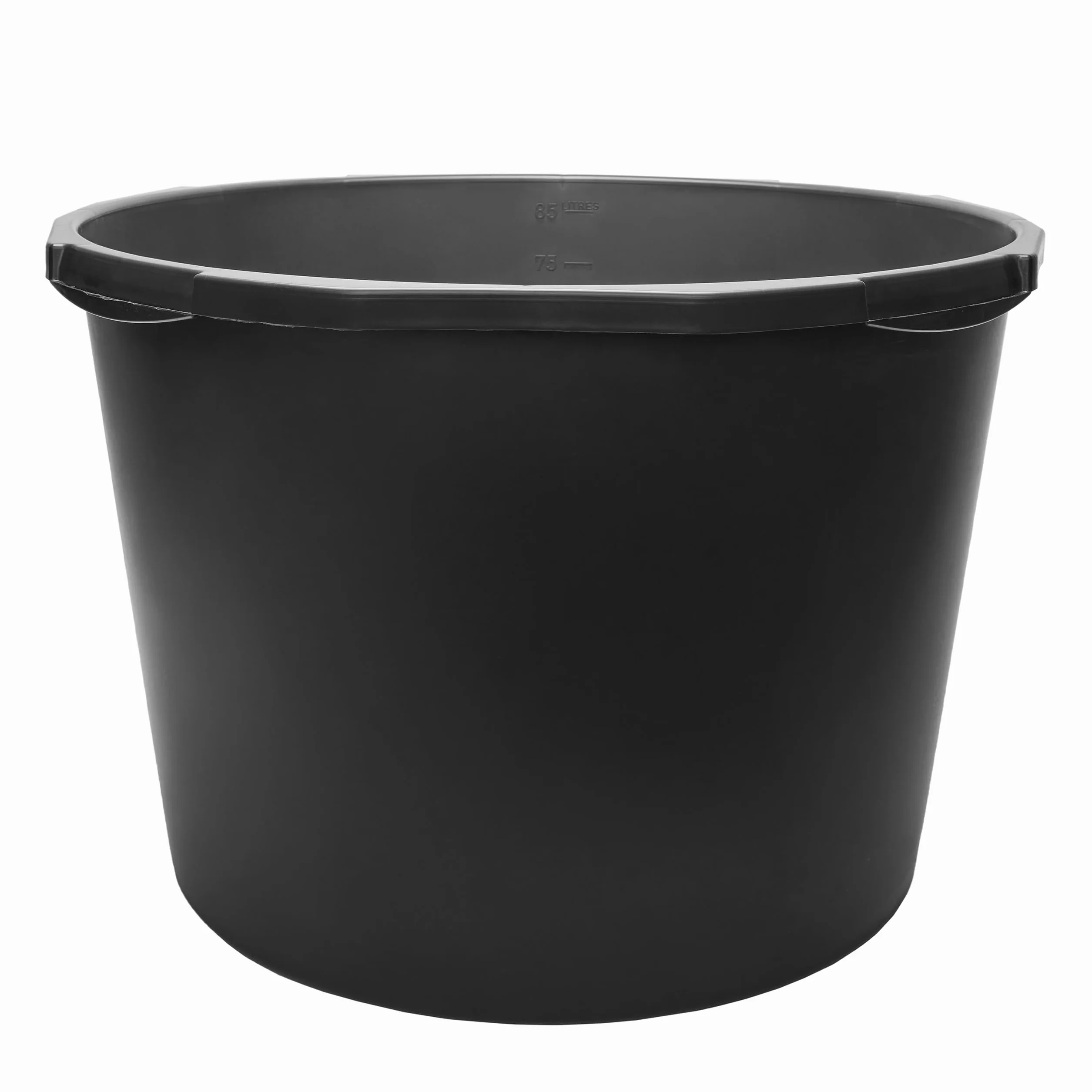 Garronda Pack de 2 Gaveta de Obra Redondo 90 L – Cubeta Plástica Resistente para Mortero y Mezclar Cemento, Depósito, Contenedor Multiusos Barreño para Construcción, Hogar y Jardín GD-0170 Negro