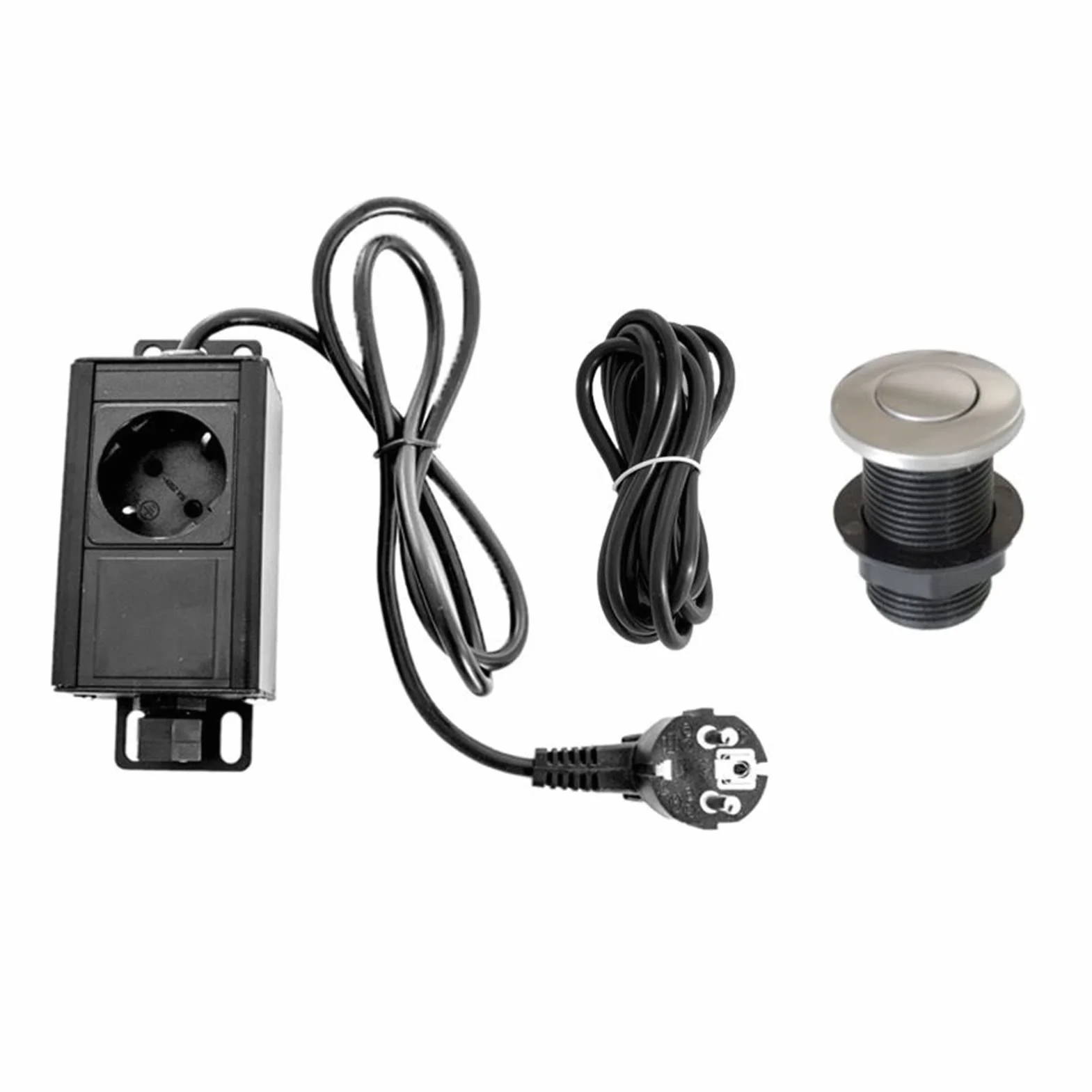 Interruptor De Aire Montado En La Superficie Del Fregadero Kit De Interruptor De Aire Para Triturador De Desperdicios De Comida Botón De Interruptor De Aire De Eliminación De Basura(Single EU plug)