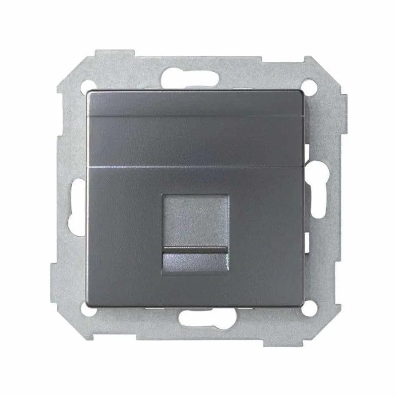 SIMON - Tecla Toma RJ45, Serie 82 Concept, Compatible con las Series 75, 31, 82 y 88, Fácil de Instalar, Efecto Mate Antihuellas, Color Titanio