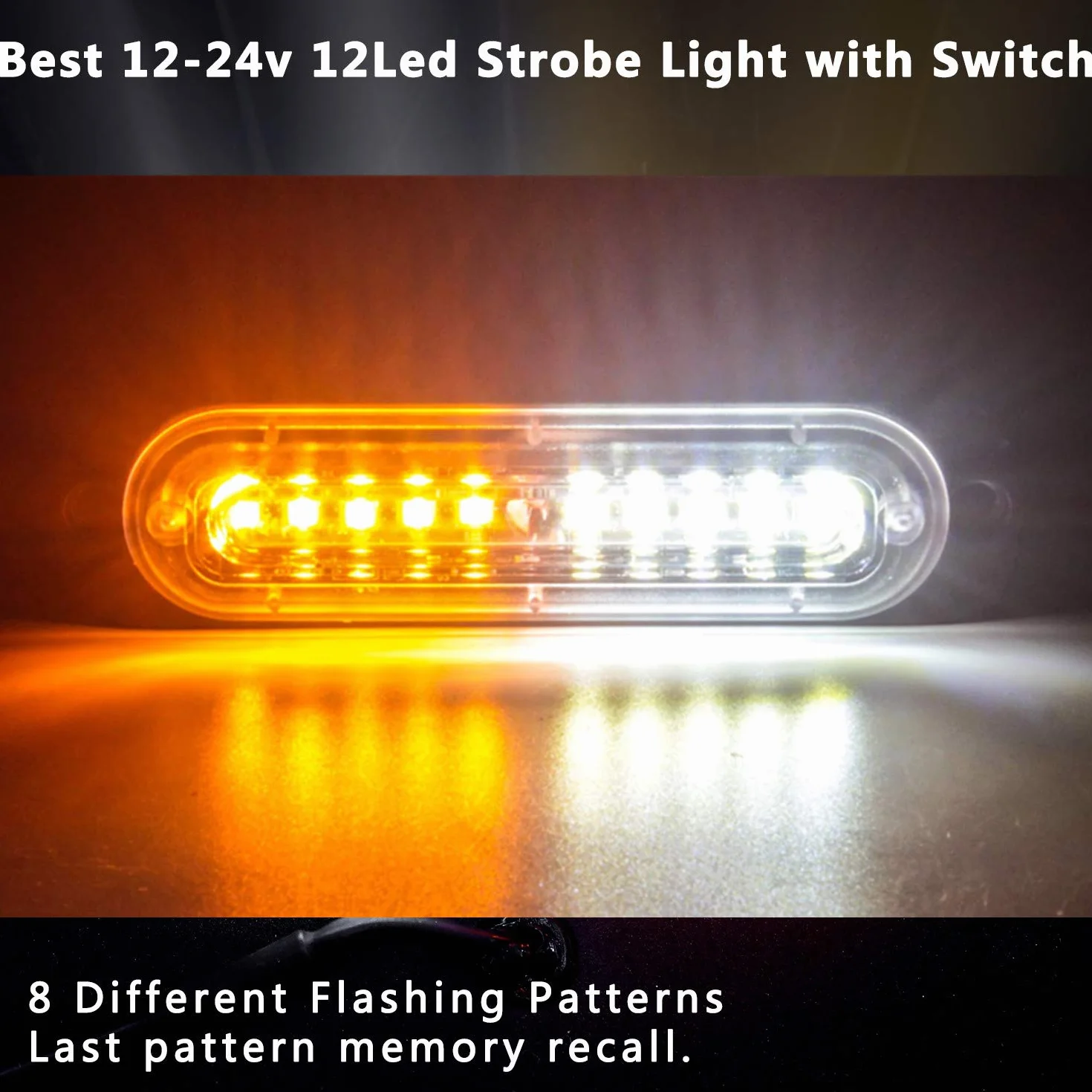Luces de advertencia LED, 4 piezas de advertencia de emergencia, precaución, peligro, construcción, función de sincronización ultra delgada, para coche, camión, caja de control principal, montaje en