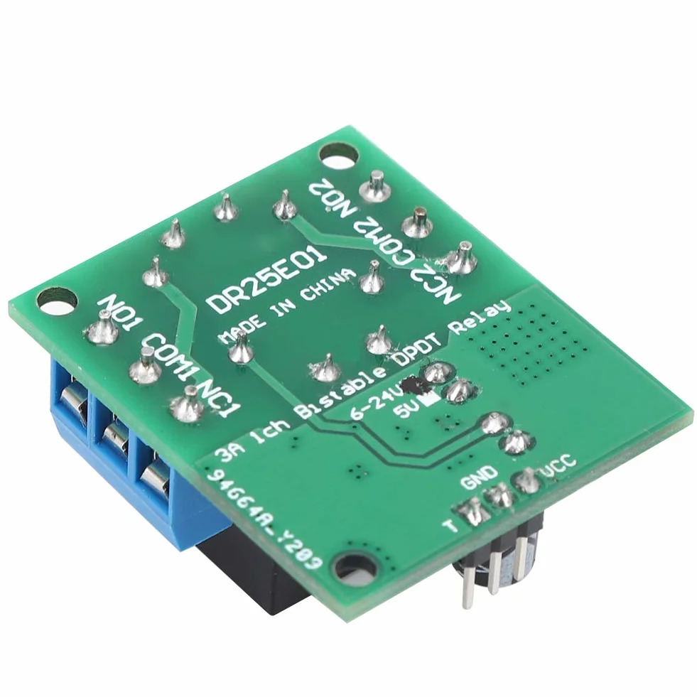 Placa del Módulo de Relé de Señal Placa de Relé Biestable de Doble Tiro Placa de Relé Biestable Voltaje de Entrada Versión de 24 V 12 V Opcional Para Accesorios de Computadoras Automotrices(Dc6-24V)