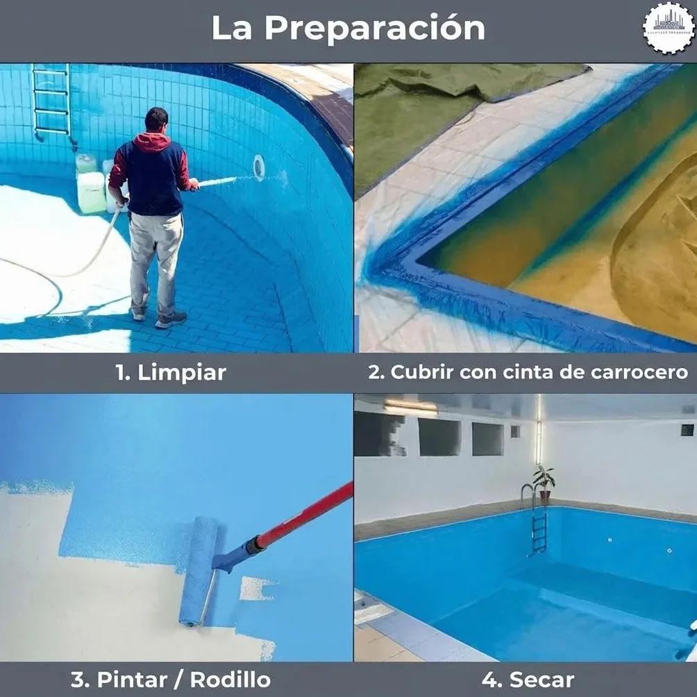 pintura para piscinas tradicional pintura para piscina recubrimiento piscinas hormigón impermeable en Azul Blanco Gris Verde Verde mar Gris claro antracita (1 L, claro) Lausitzer Farbwerke
