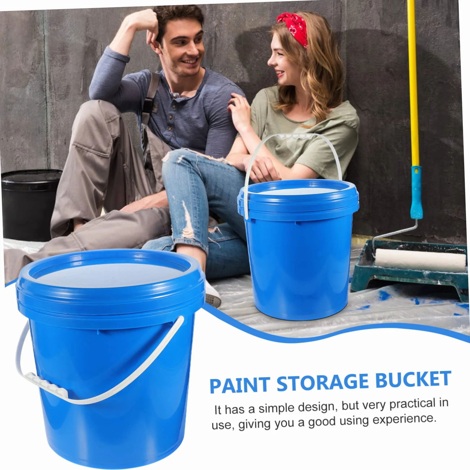 TEHAUX Cubo de Pintura Vacío Tapa Cubo para Almacenamiento de Pinturas y Proyectos de Arte