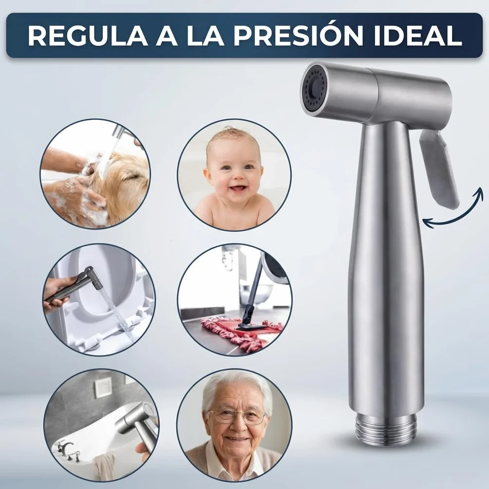 Ducha bidet para WC con sistema de montaje fácil e incluye todo lo necesario