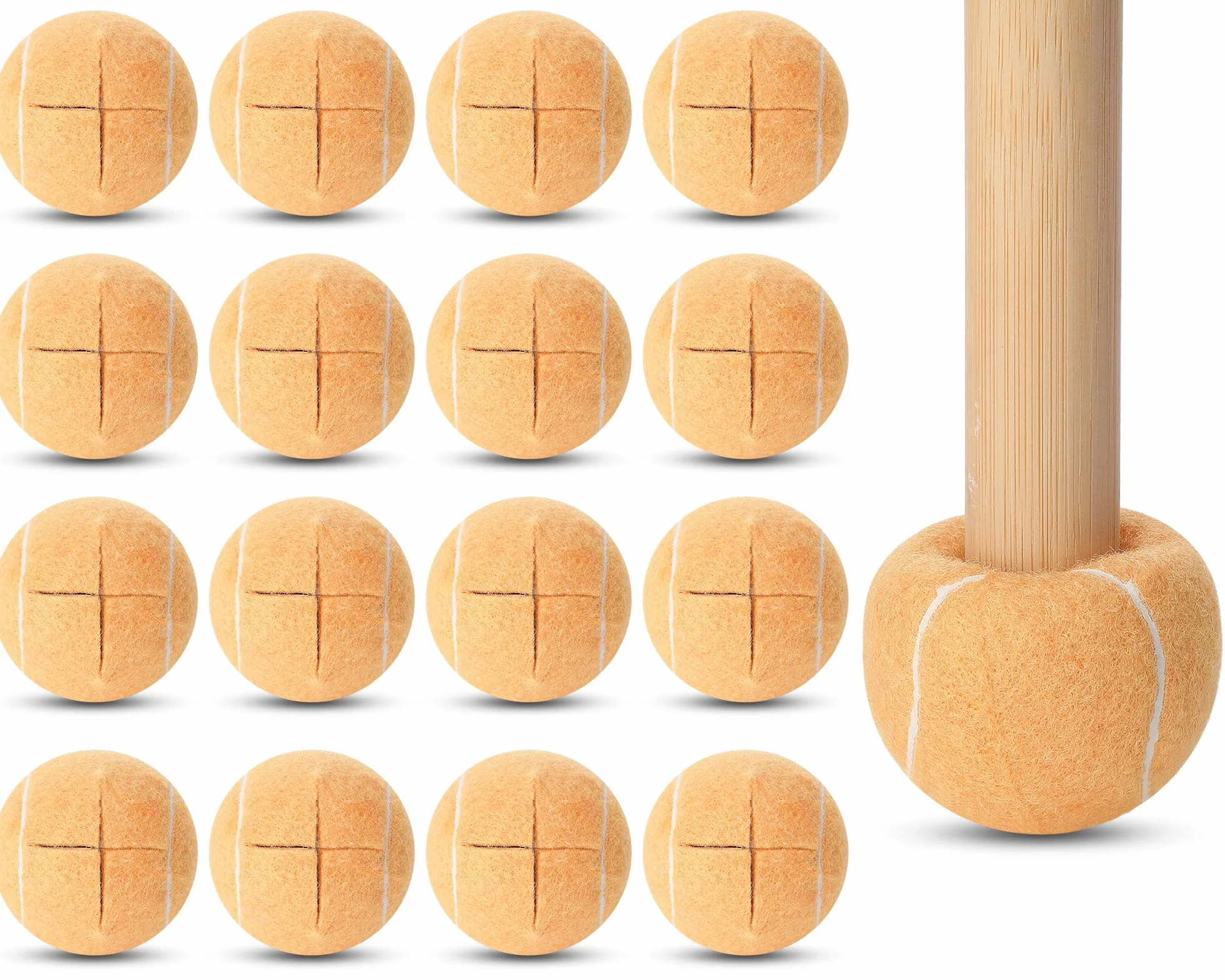 24 pelotas de tenis precortadas para patas de muebles y sillas de protección de suelo, escritorios, pelotas de tenis para sillas, fundas de pie de larga duración (beige)