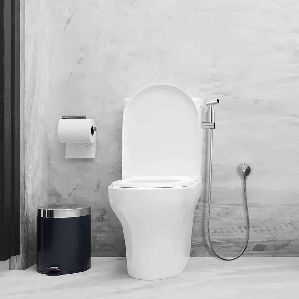 HOTUT Pulverizador para bidé de mano, Grifo WC de mano, Ducha Bidet Acero Inoxidable, Limpieza Inodoro