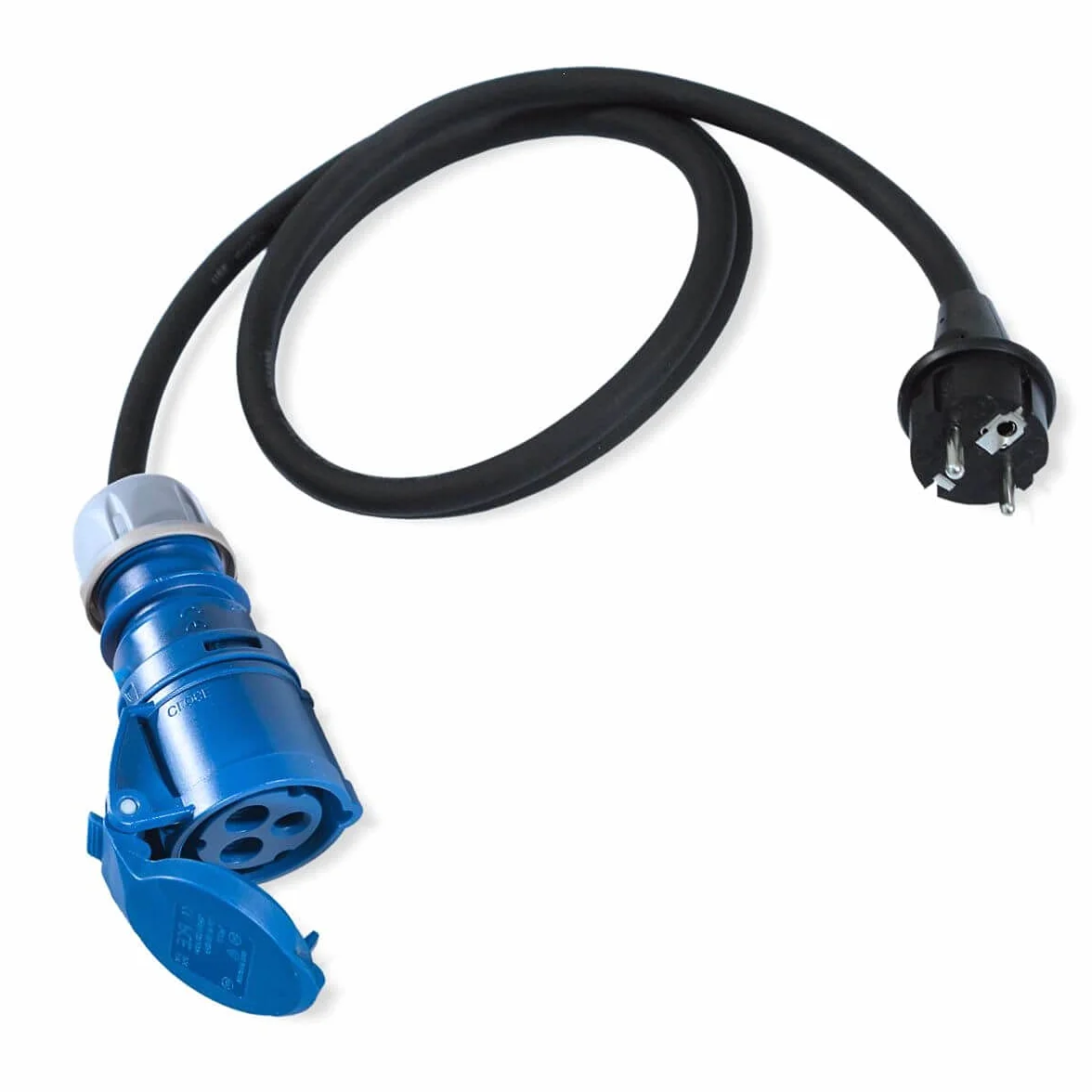 CEE Juego de adaptadores de Camping con Cajas Protectoras 1,5/0,3m - Cable Adaptador Schuko Macho y Caja de Cables (3 x 2,5 mm², 230 V, 16 A, 1,5 m, 0,3 m), Rojo, IP44, Cable Autocaravana