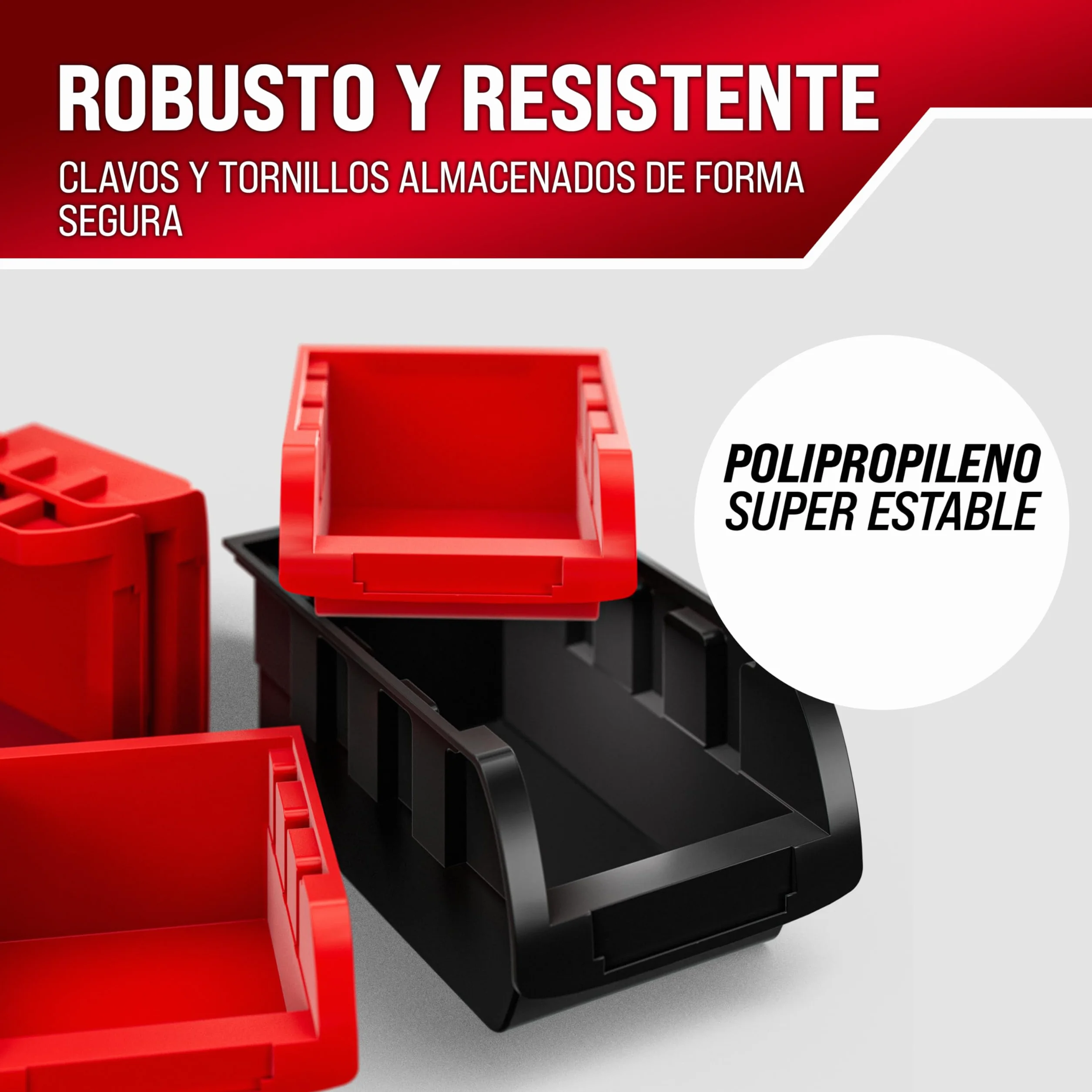 DEUBA® Organizador de Herramientas de Pared Cajas Apilables Paneles Perforados Ampliable Portaherramientas Sistema Almacenamiento Taller 43 Pzas