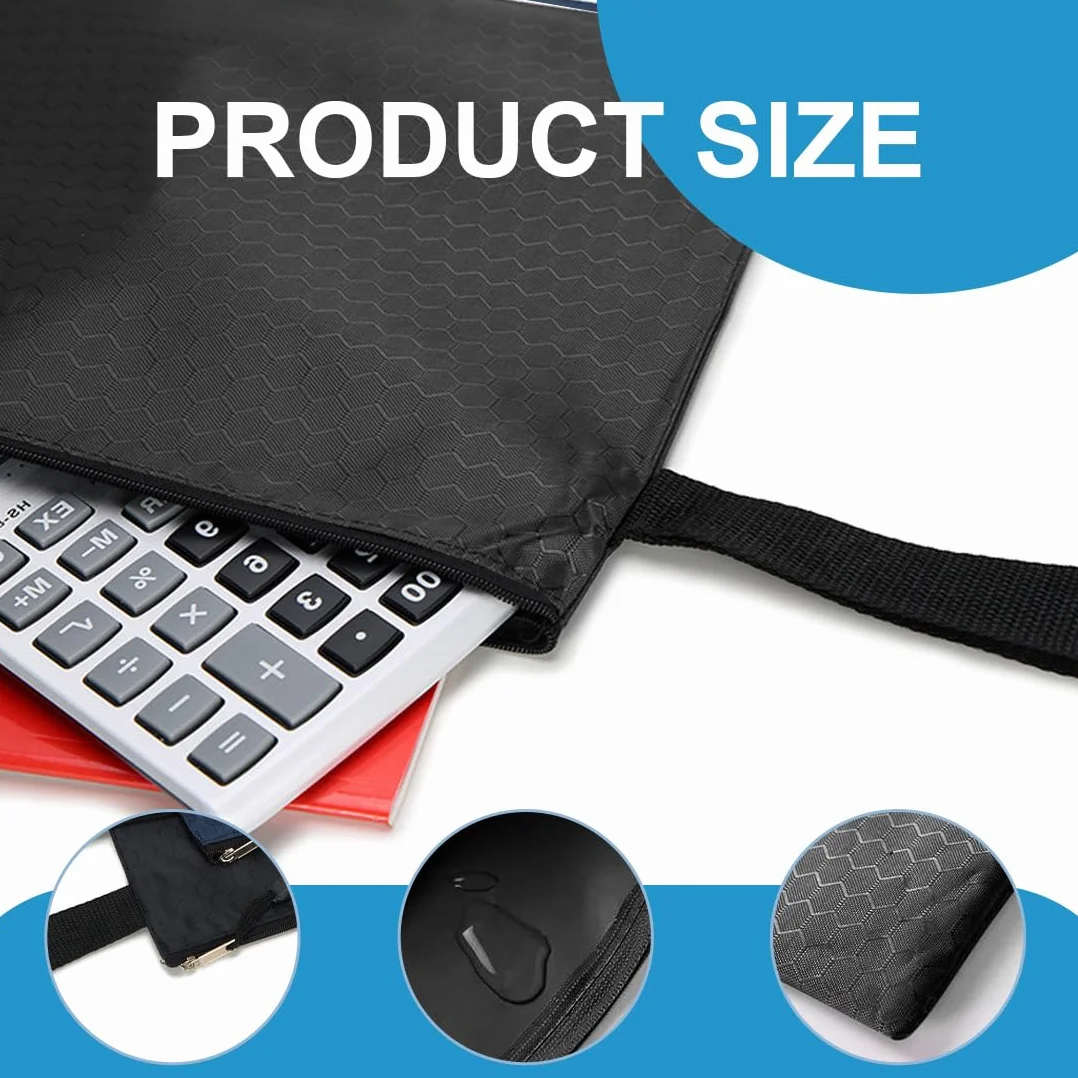 Bolso Impermeable para Dinero con Cremallera A5 Negro