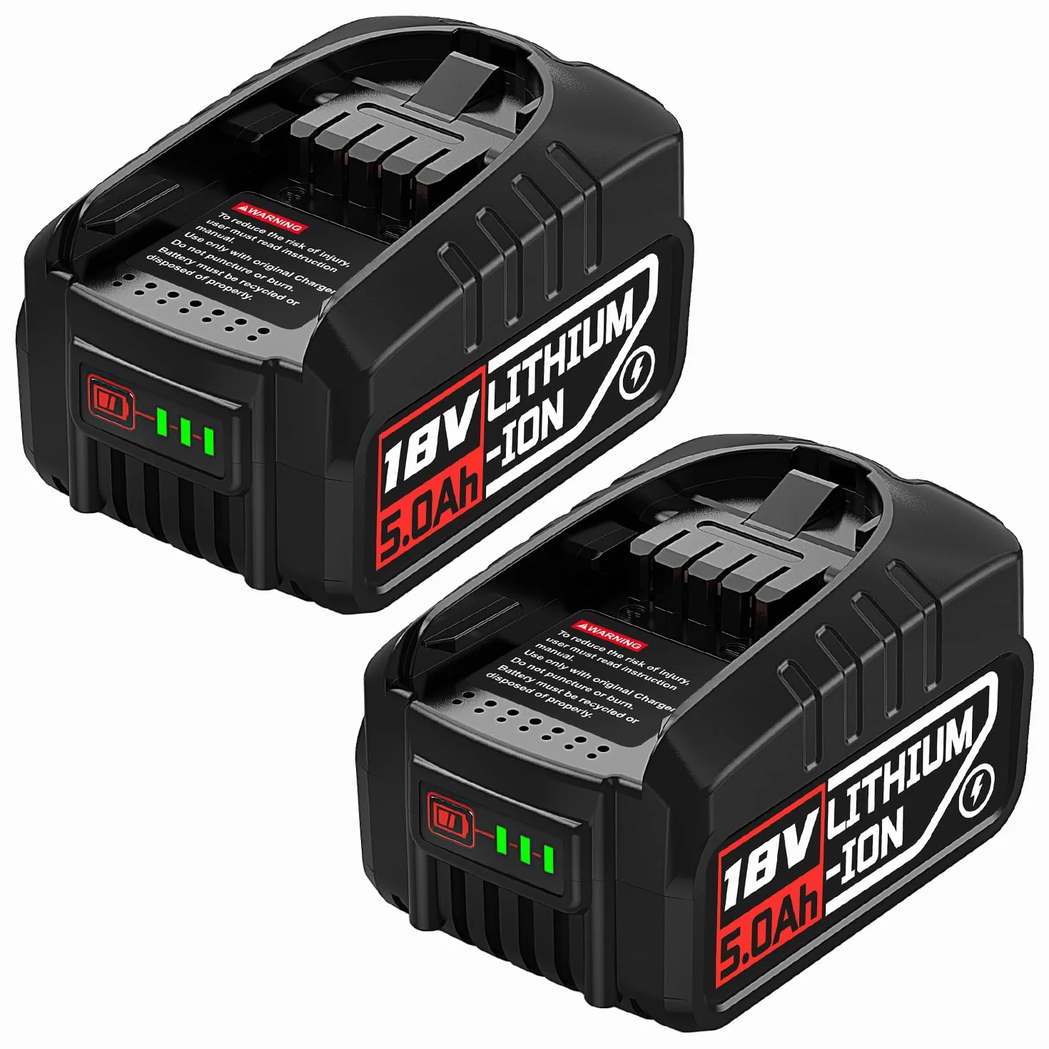 2 baterías de 18 V, 5,0 Ah, compatibles con Bosch Casa y Jardín, batería de 5000 mAh para batería Gloria compatible con Bosch 18 V PBA PSB PSR