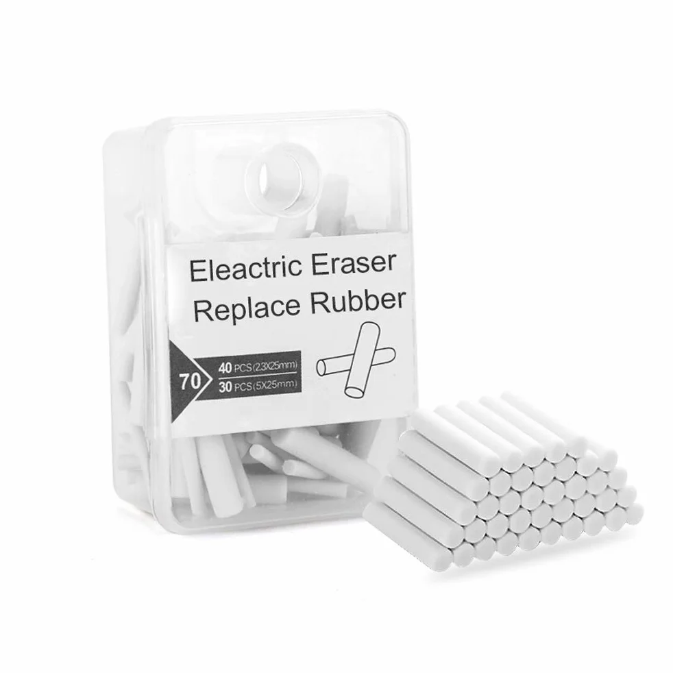 Gomas de Recambio para Electric Eraser Pen, 70 Piezas, Blanco