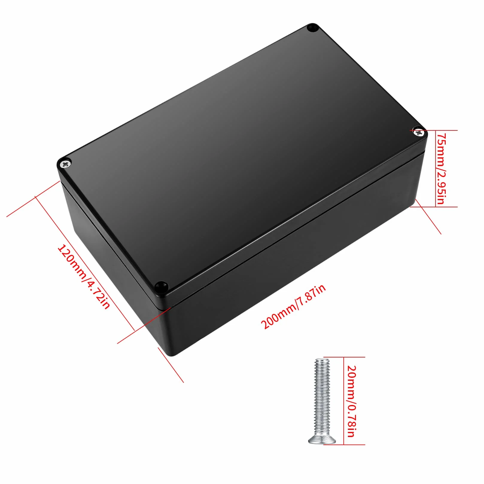 Caja de Conexiones Estanca IP56 Exterior Electrica, Caja de Conexiones de Plástico Conectores de Cable para Iluminación de Exteriores (Negro 20X12X7.5CM)