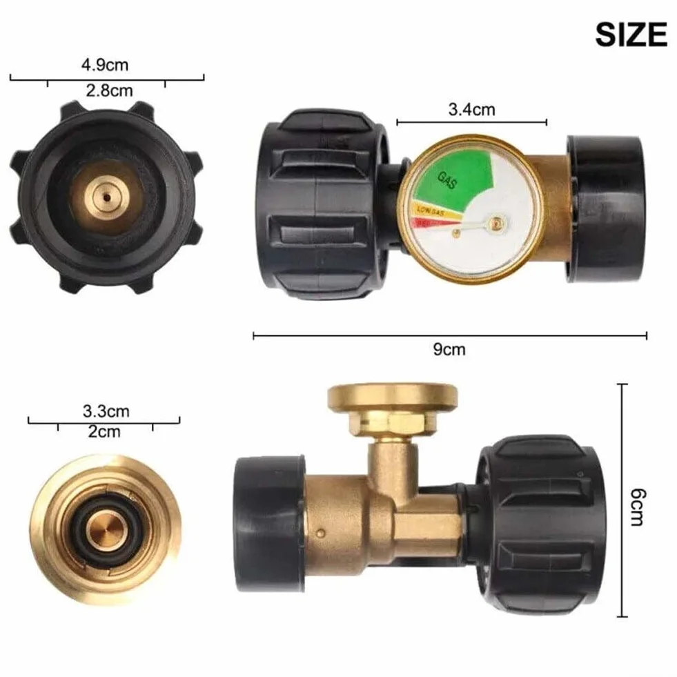 Medidor de tanque de gas, indicador de nivel de tanque con detector de fugas, medidor de gas para GLP, propano, butano, cilindro de gas, monitor de botella